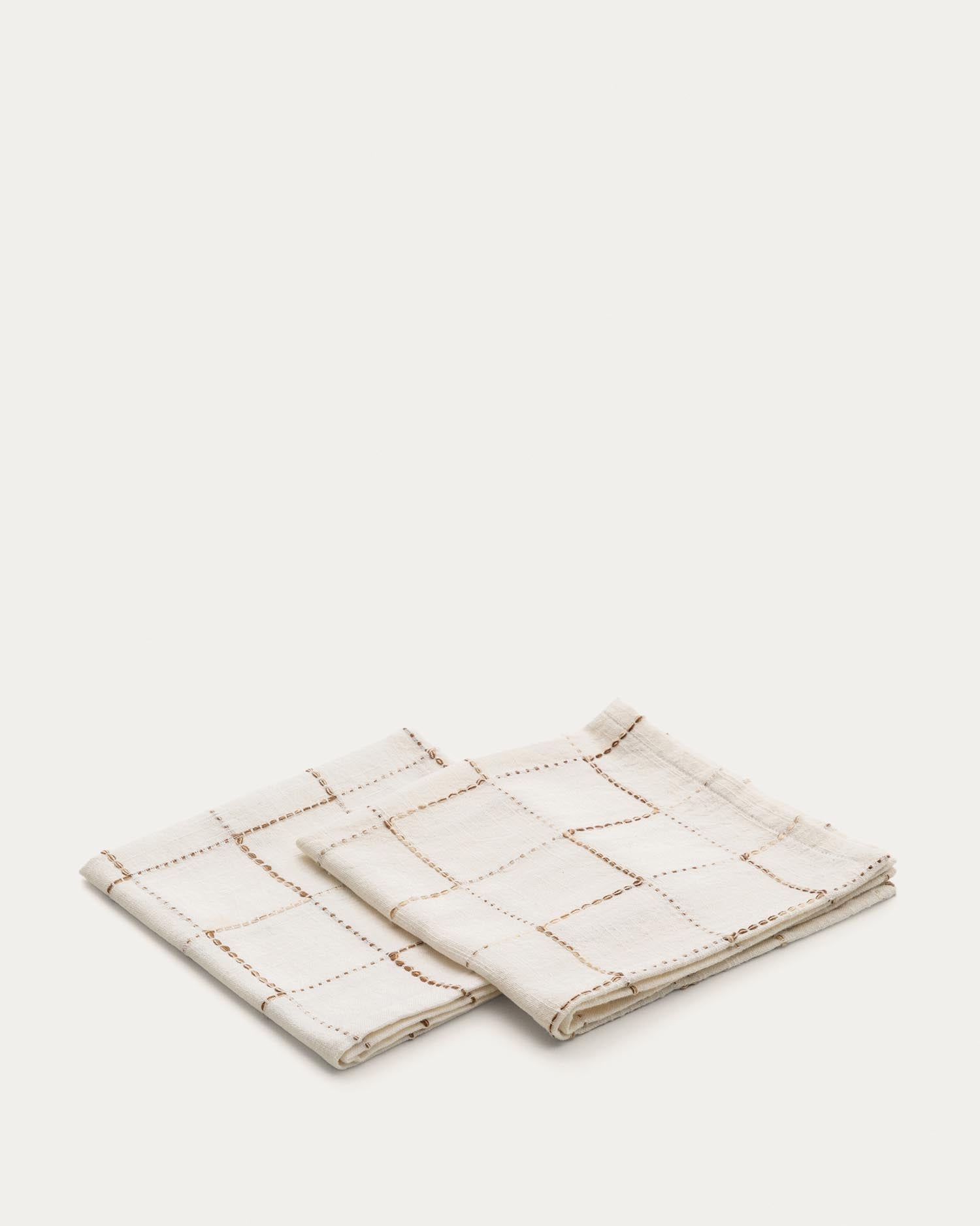 Elegante, weisse Servietten aus 100% Baumwolle, weich, langlebig, pflegeleicht – ideal für jeden Tisch.