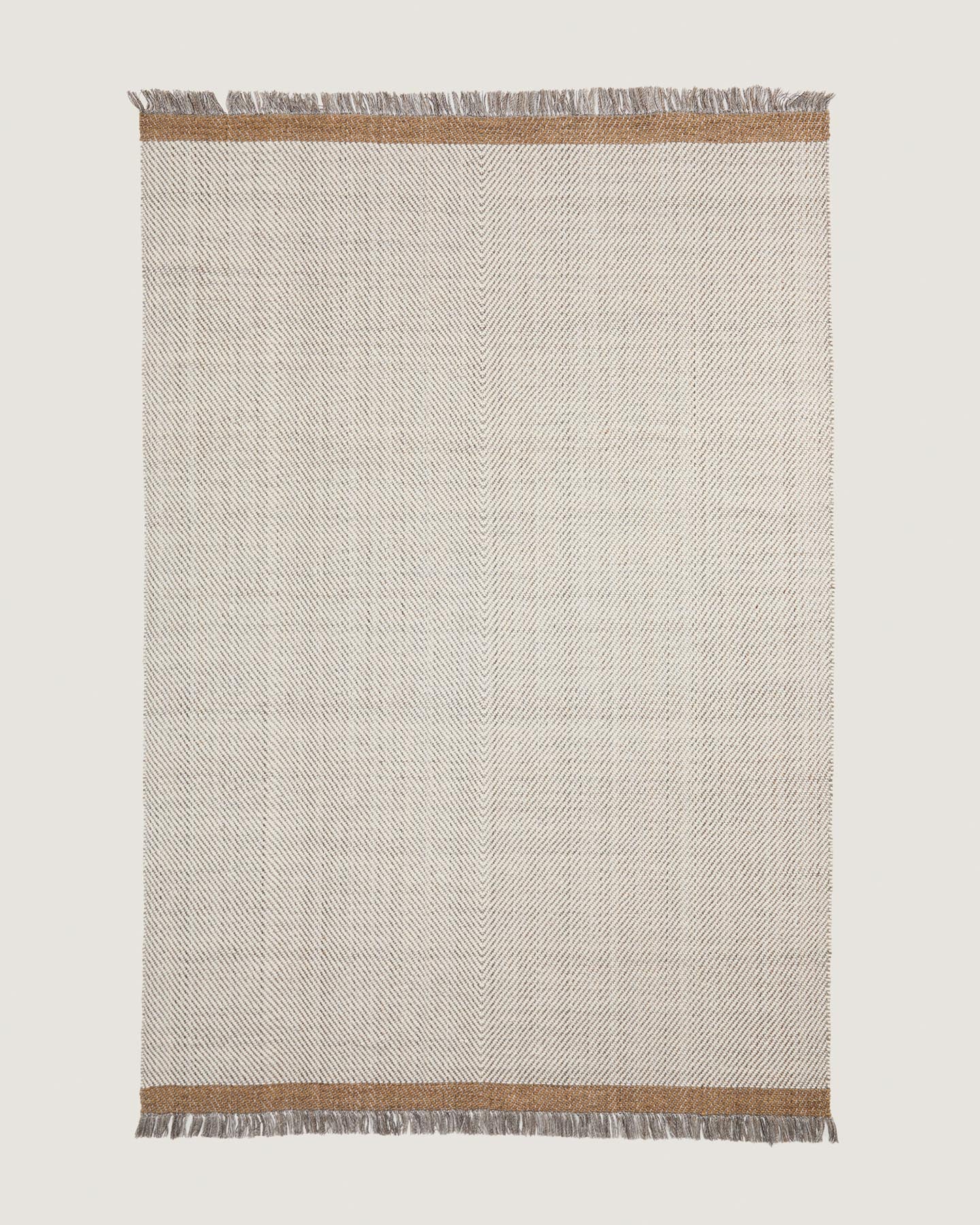 Wollteppich Brina mit Jacquard-Fischgrätmuster, beige, 300 x 200 cm in Beige präsentiert im Onlineshop von KAQTU Design AG. Teppich ist von Kave Home