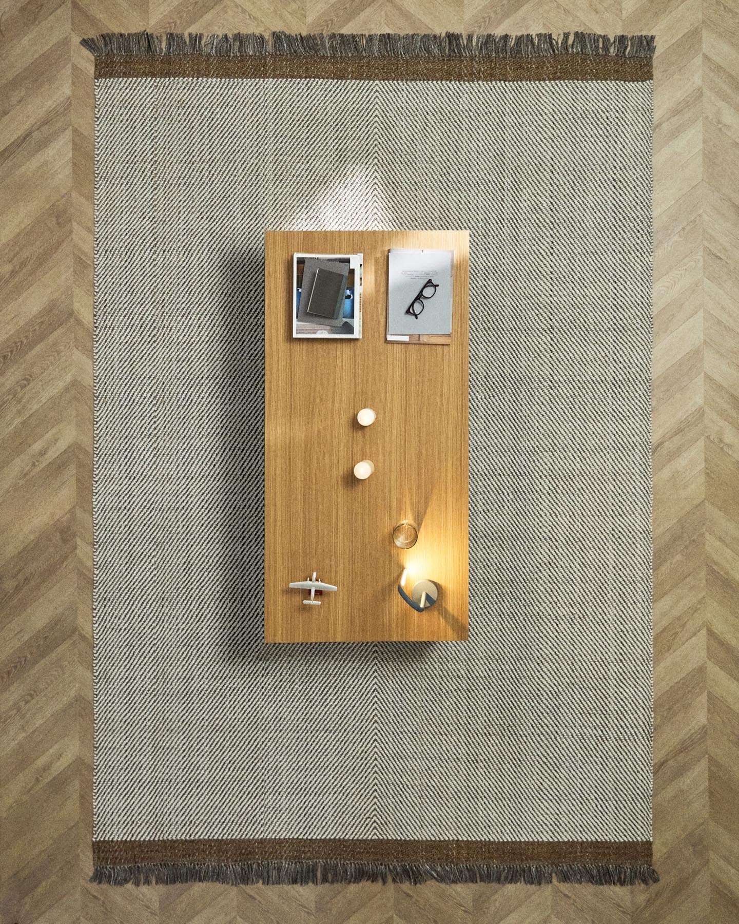 Wollteppich Brina mit Jacquard-Fischgrätmuster, beige, 300 x 200 cm in Beige präsentiert im Onlineshop von KAQTU Design AG. Teppich ist von Kave Home