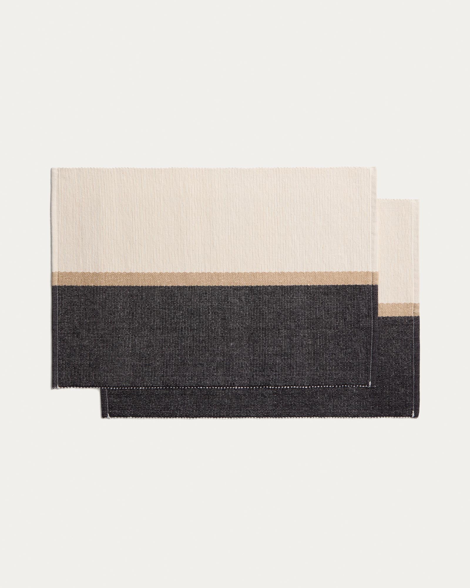 Set Tari mit 2 Tischsets aus 100% Baumwolle schwarz 35 x 50 cm in Schwarz präsentiert im Onlineshop von KAQTU Design AG. Tischset ist von Kave Home