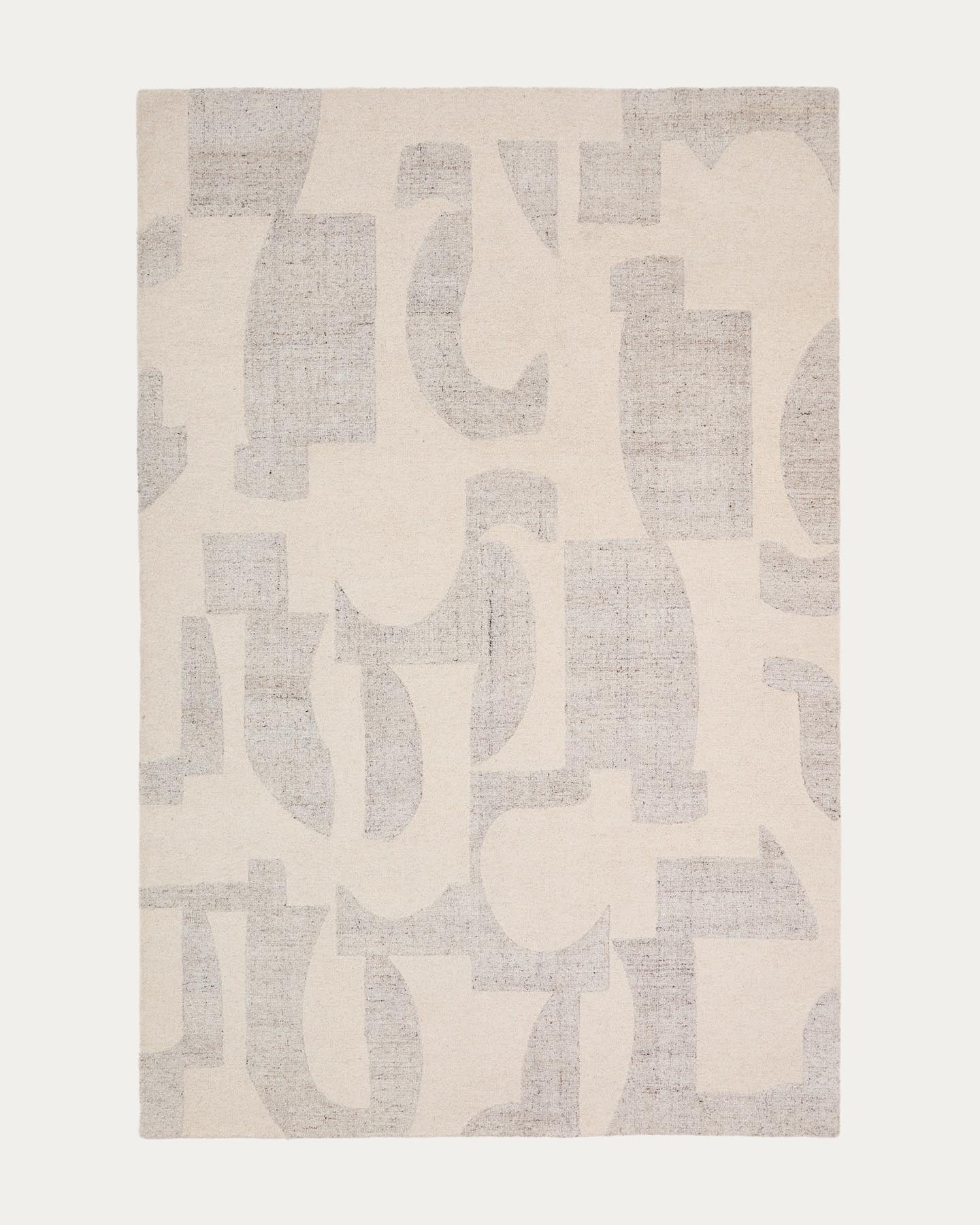 Wollmix-Teppich Norela mit Jacquard-Muster, grau 300 x 200 cm in Grau präsentiert im Onlineshop von KAQTU Design AG. Teppich ist von Kave Home