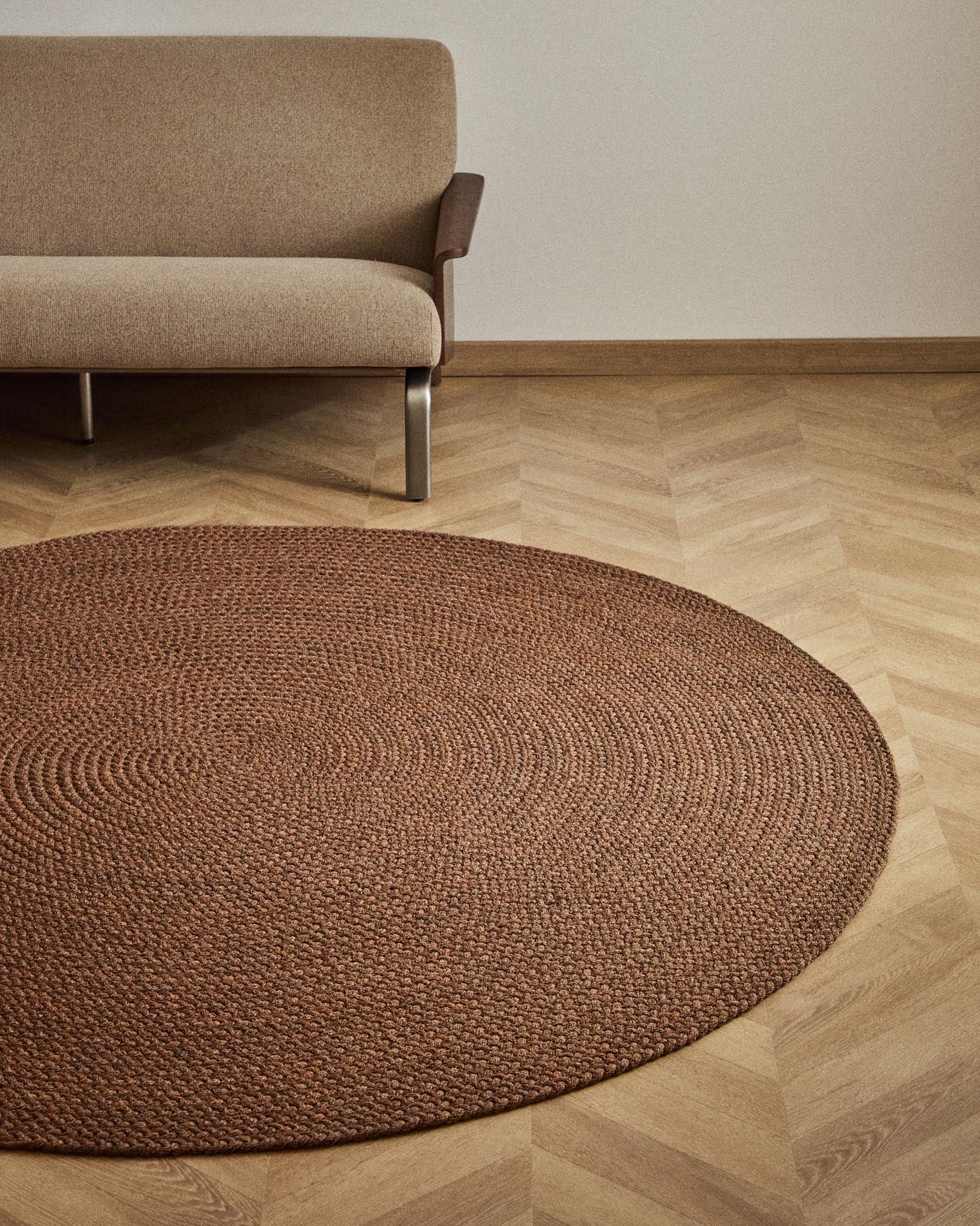 Teppich Despas aus synthetischen Fasern terrakotta Ø200 cm in Terrakotta präsentiert im Onlineshop von KAQTU Design AG. Teppich ist von Kave Home