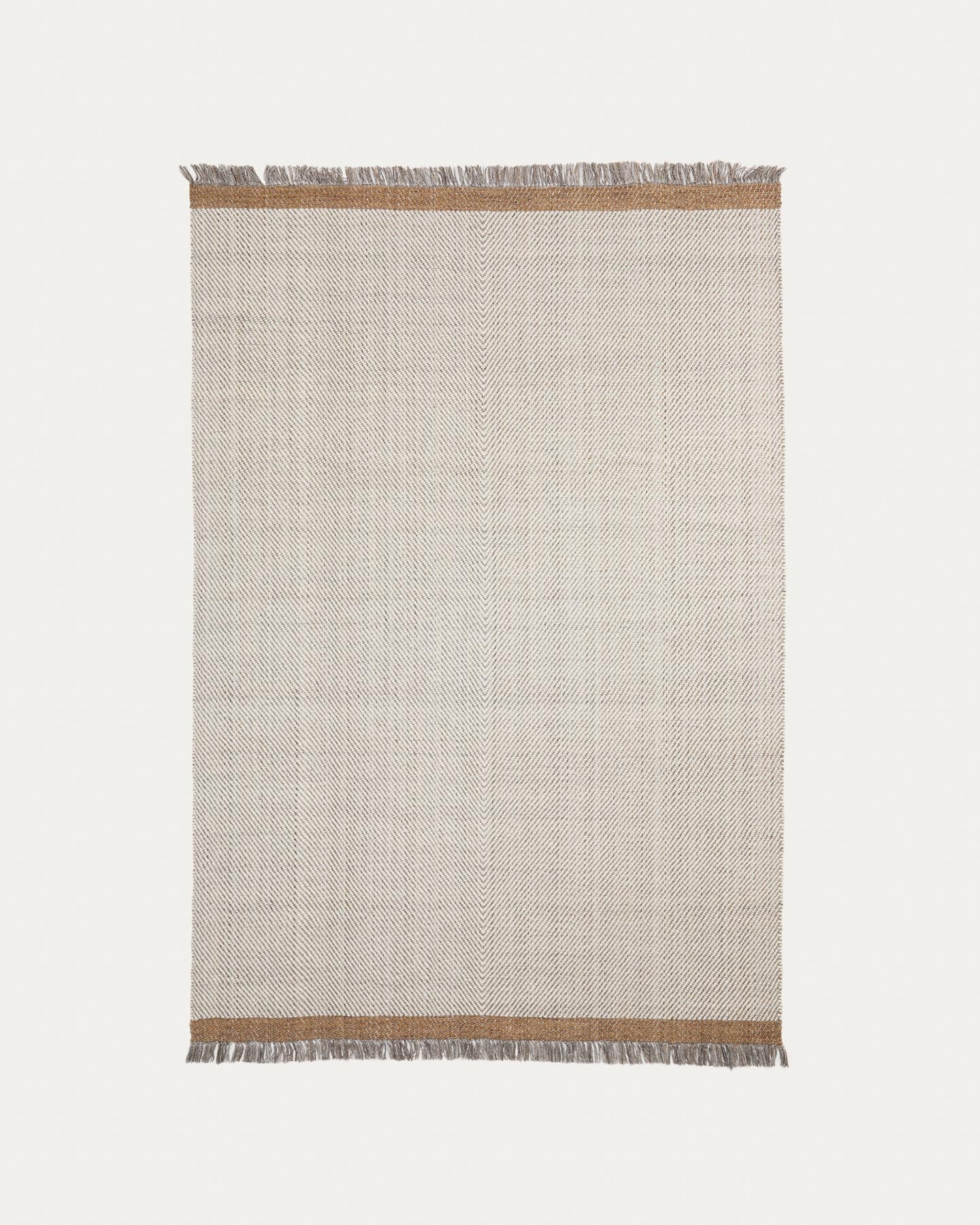 Wollteppich Brina mit Jacquard-Fischgrätmuster, beige, 230 x 160 cm in Beige präsentiert im Onlineshop von KAQTU Design AG. Teppich ist von Kave Home