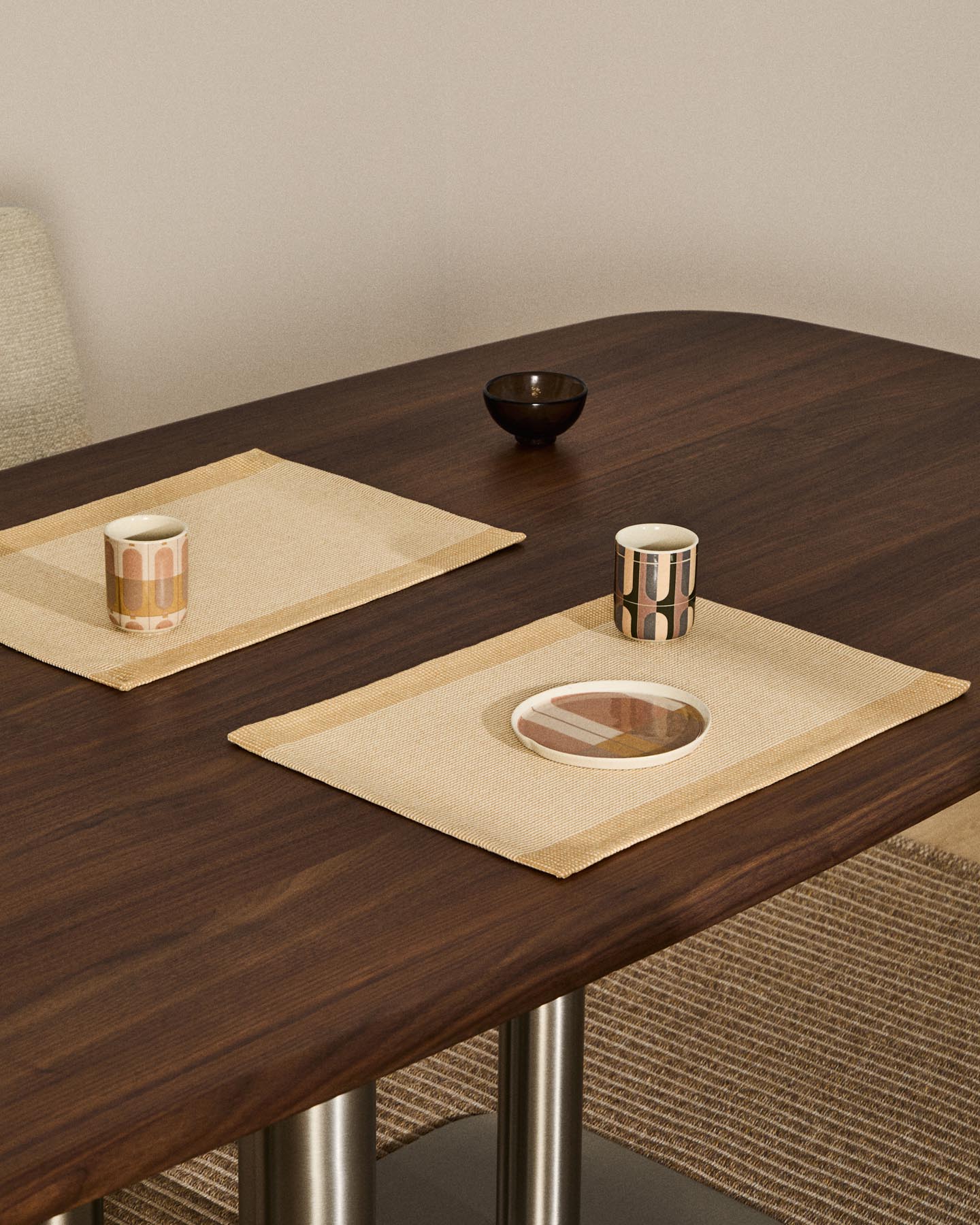 Set Briven mit 2 Tischdecken aus 100 % Baumwolle, Beige, 35 x 50 cm in Beige präsentiert im Onlineshop von KAQTU Design AG. Tischset ist von Kave Home