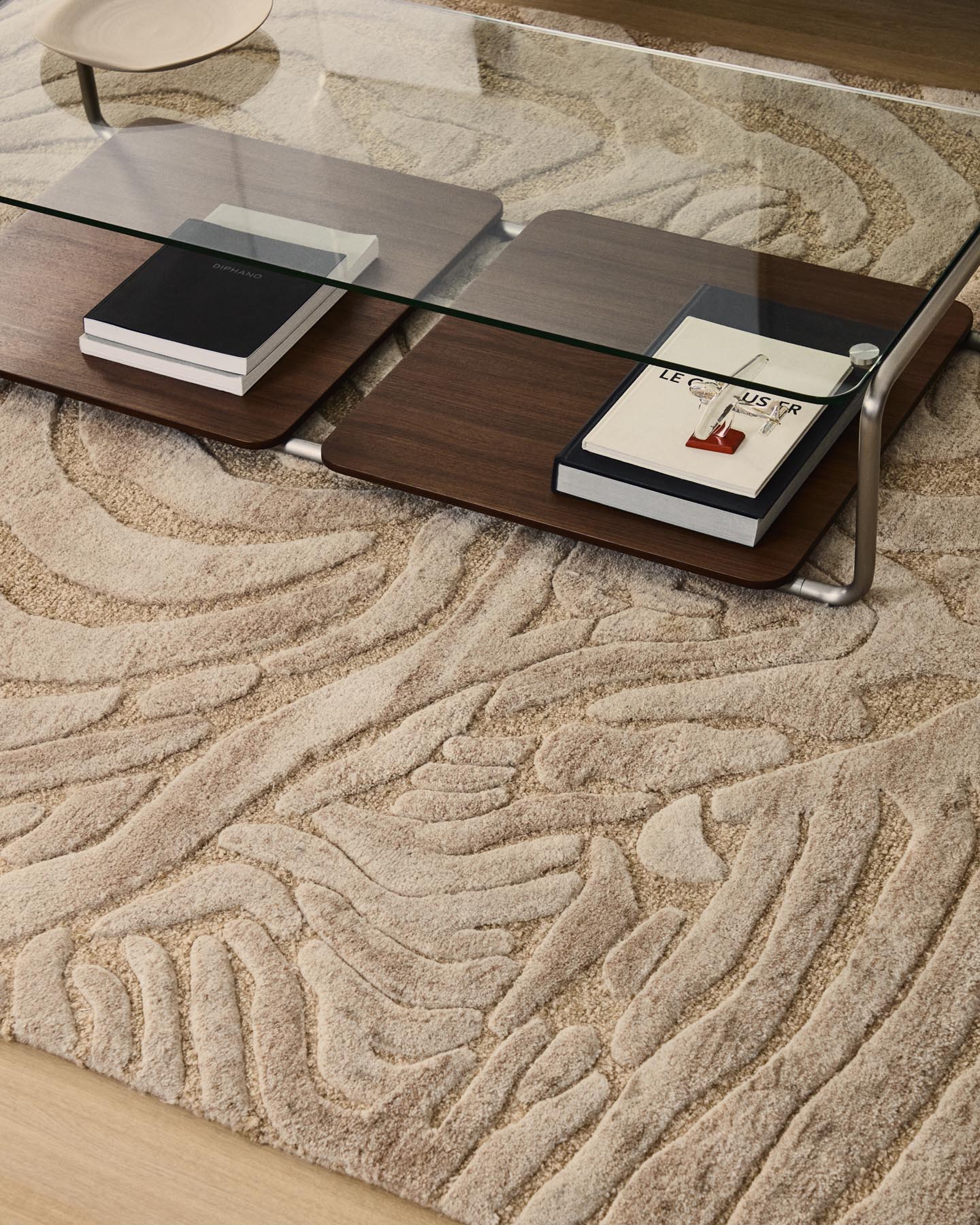 Wollteppich Tribet mit Jacquard-Zebramuster 160 X 230 cm in Beige präsentiert im Onlineshop von KAQTU Design AG. Teppich ist von Kave Home