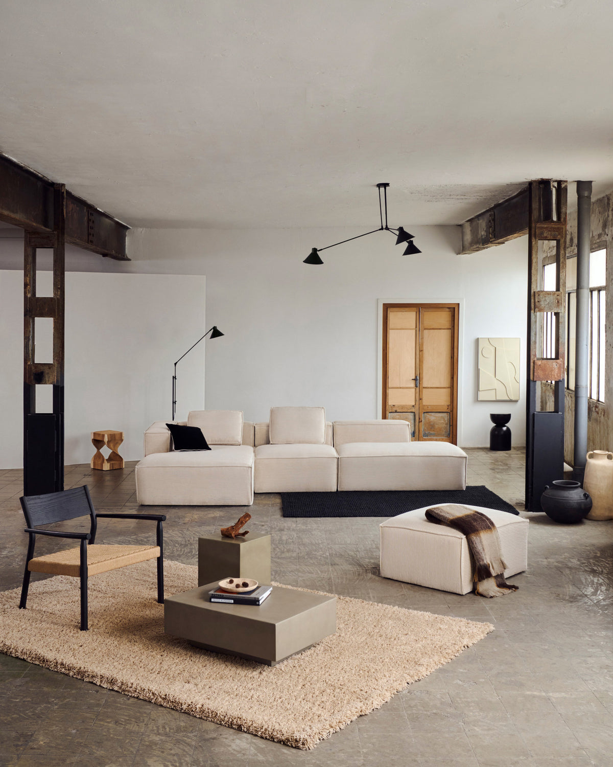 Neade Teppich aus Baumwolle und Polyester in Beige 200 x 300 cm in präsentiert im Onlineshop von KAQTU Design AG. Teppich ist von Kave Home