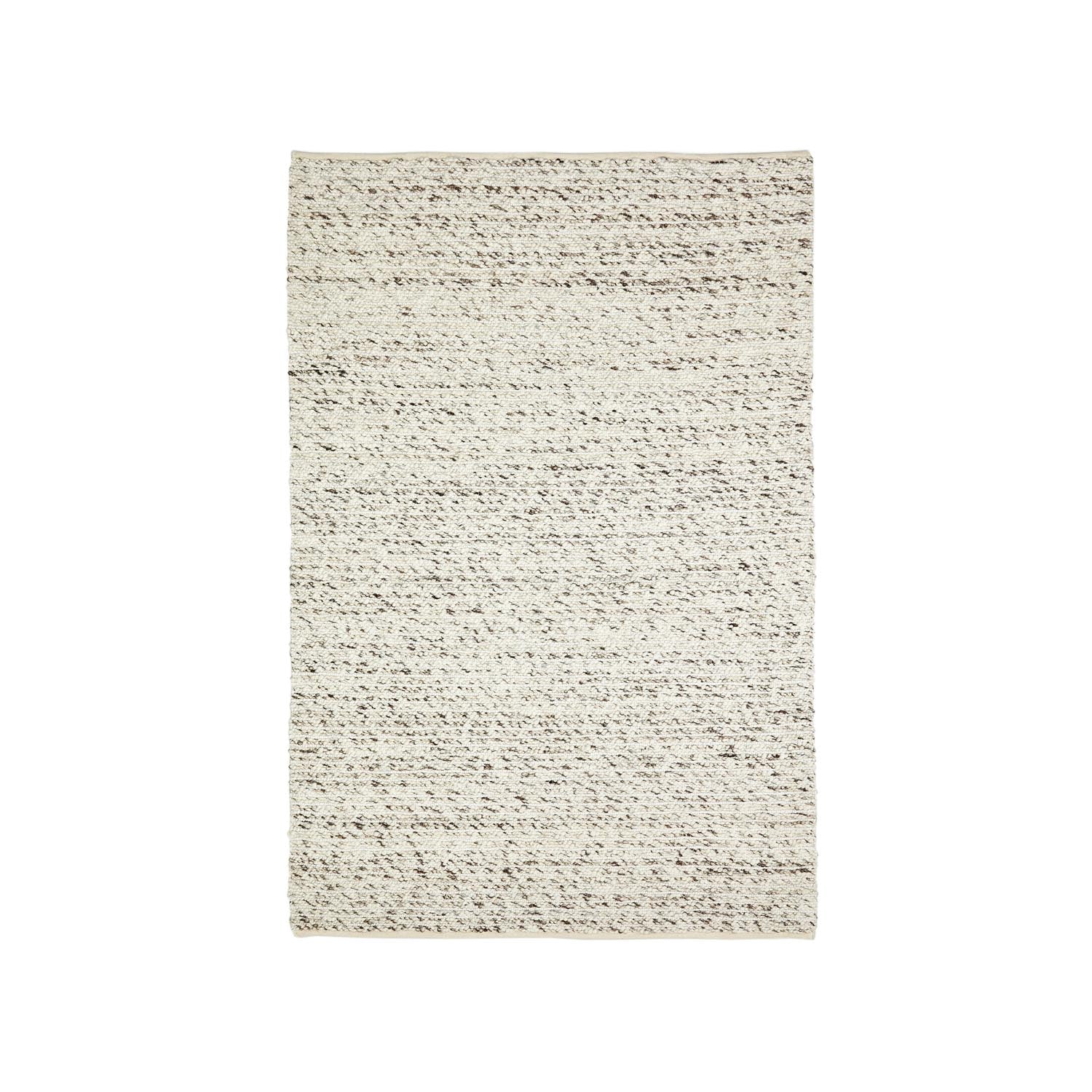 Eleganter brauner Teppich aus Wolle und Baumwolle, 200x300 cm, von Kave Home. Zeitloses Design, hypoallergen, umweltfreundlich.