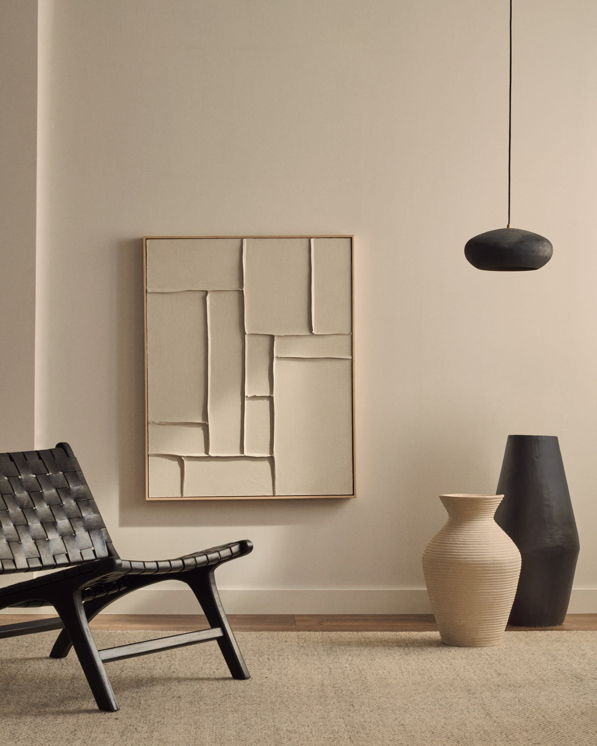 Eleganter Teppich Nifelia aus Wolle, 200x300 cm, beige, mit Jacquard-Muster, von Kave Home, stilvoll und hochwertig.