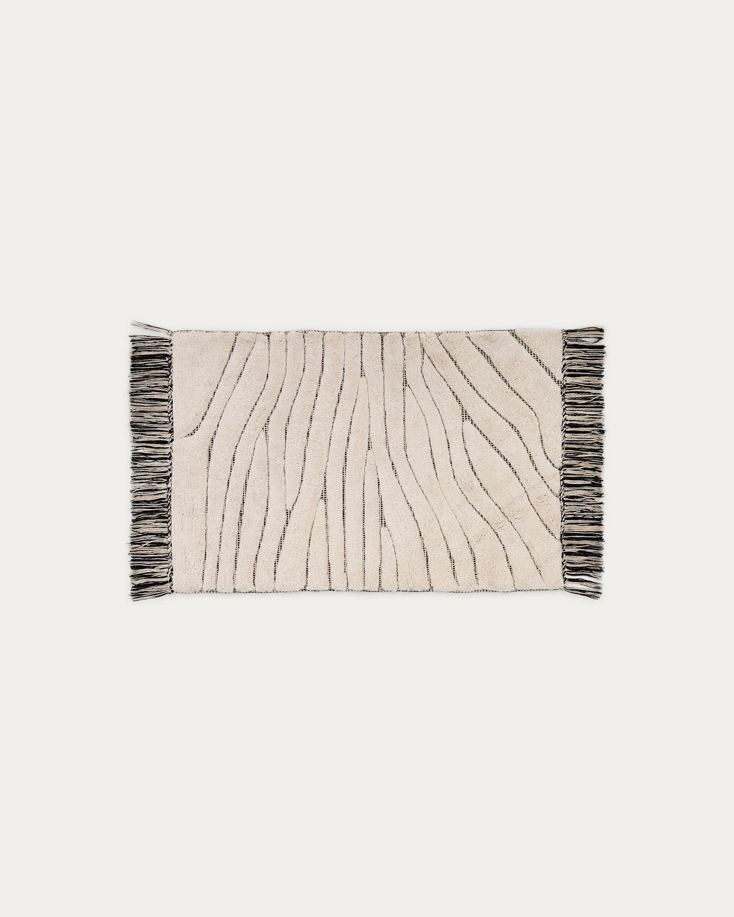 Elegante Badematte Crilda aus 100% Baumwolle, 50x70 cm, weiss. Organisches Design, saugfähig, langlebig. Perfekt für jedes Bad.