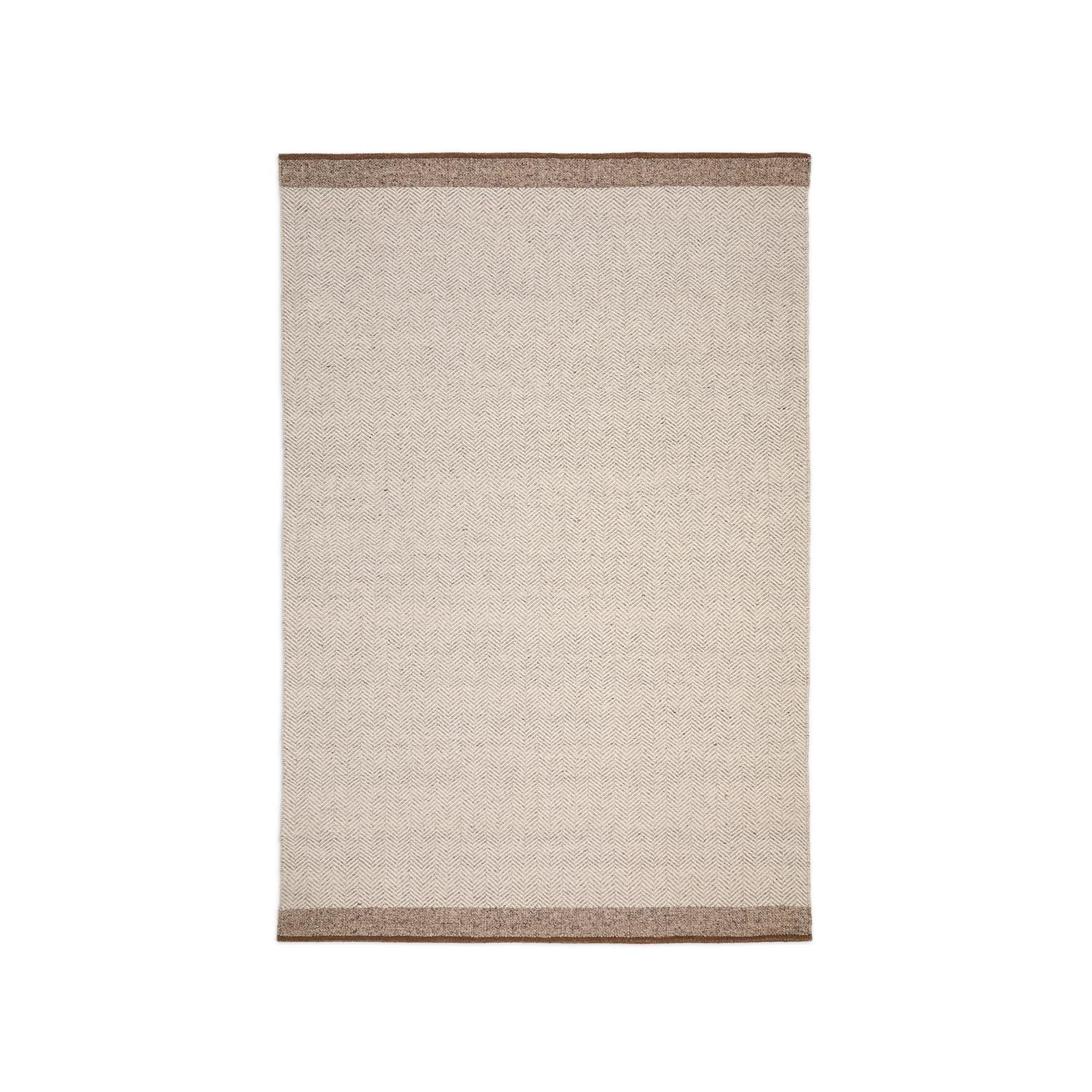 Eleganter Wollteppich Nifelia Jacquard in Beige, 160x230 cm, handgewebt, zeitloses Design, verbessert Akustik und Komfort.