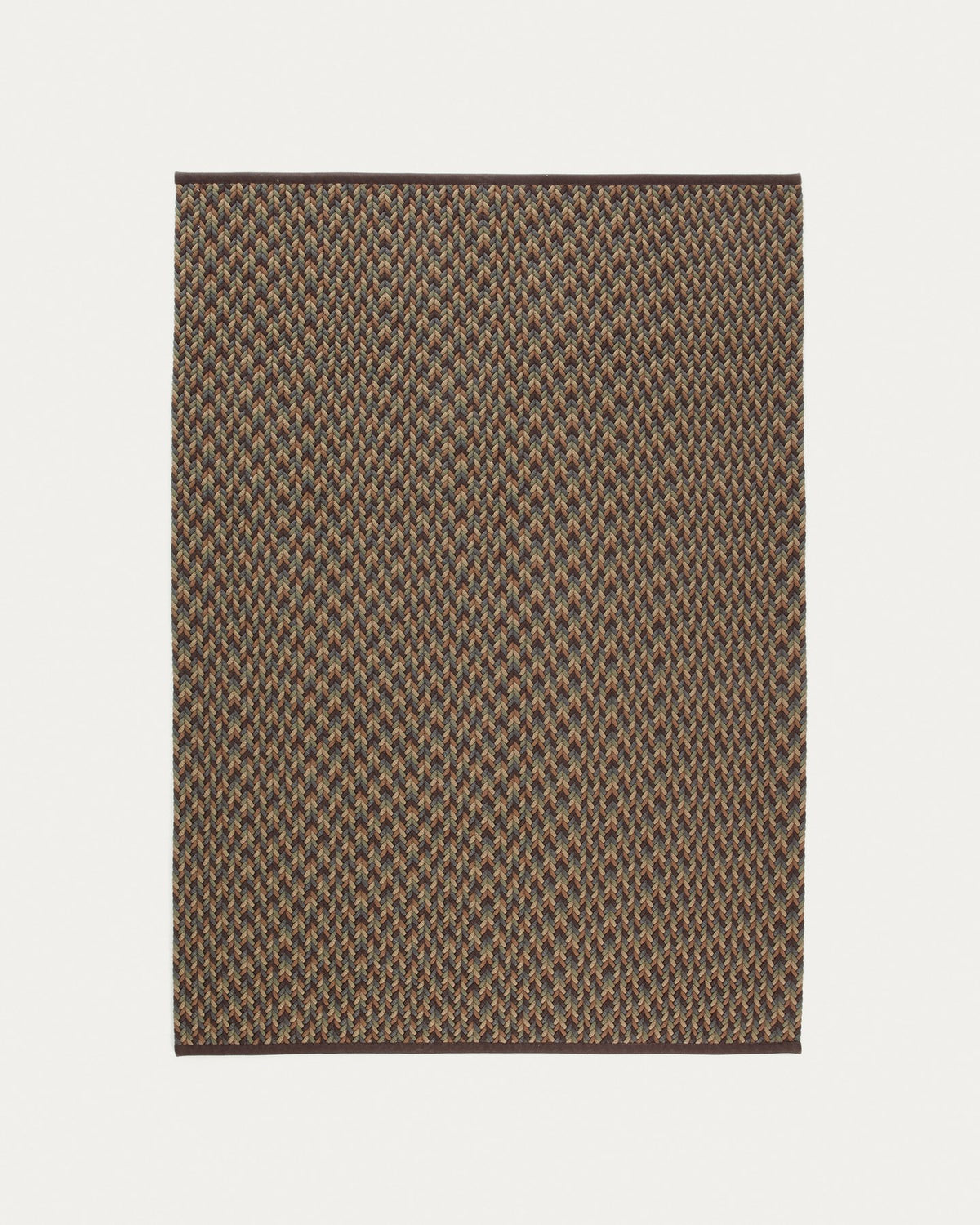 Handgeflochtener Teppich Despas aus Synthetikfasern (Polypropylen/Polyester) in mehrfarbigem Design, rechteckige Form, Grösse 160 x 230 cm.