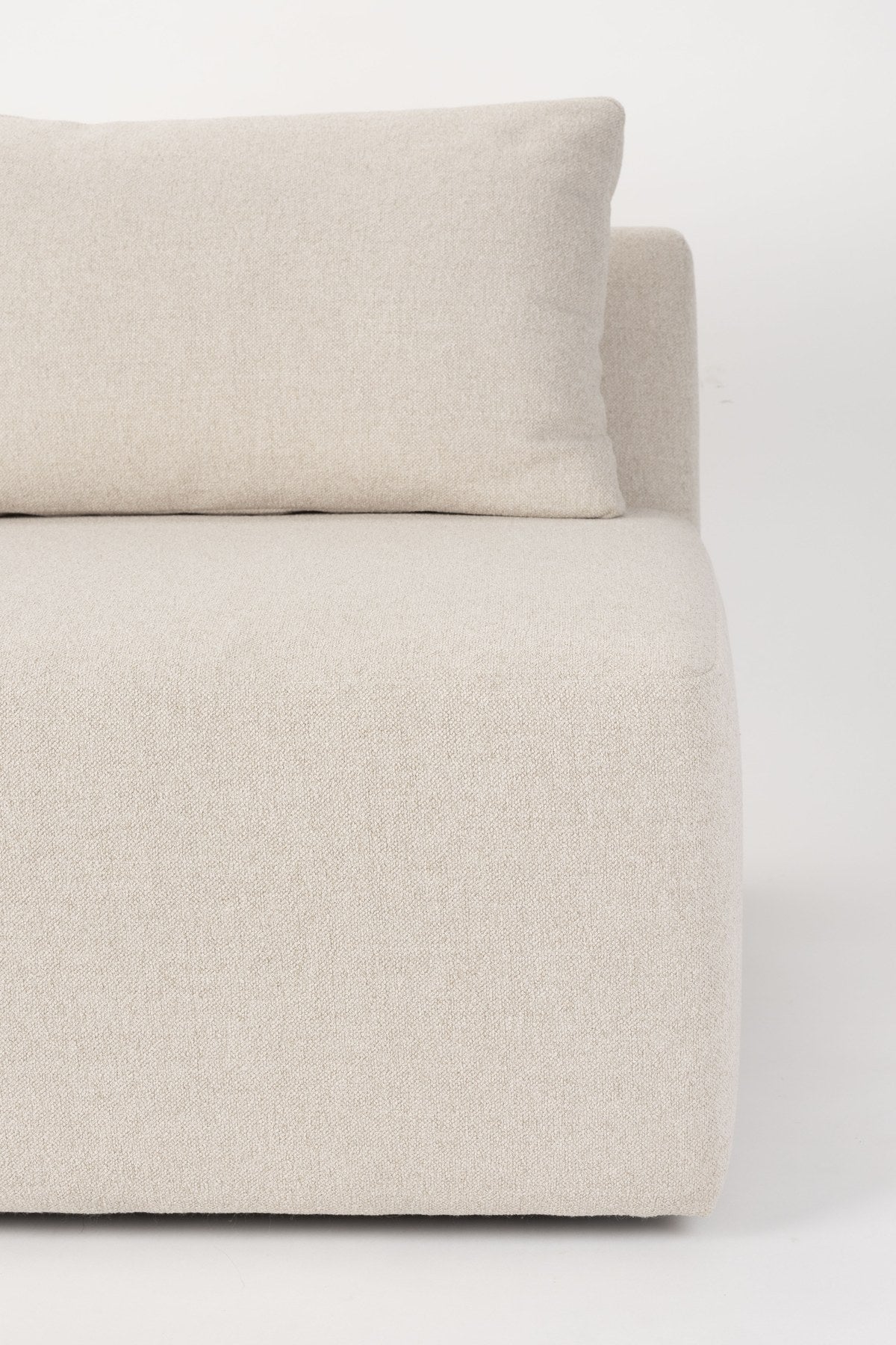 Gepolstertes Sofa-Element in Sand mit Sitzfläche aus Off-White Polyester und Polyesterschaum-Füllung, modulares Design von Zuiver.