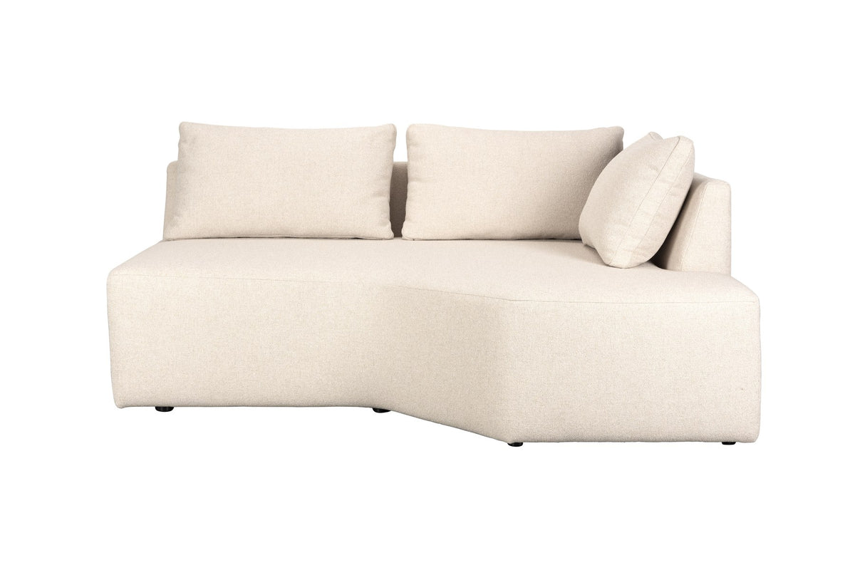 Sofa-Element Prosper Seat Right in Sand von Zuiver, gepolstert mit Off-White Polyester-Sitzfläche und Polyurethan-Füllung, modulare Form für Innenräume.