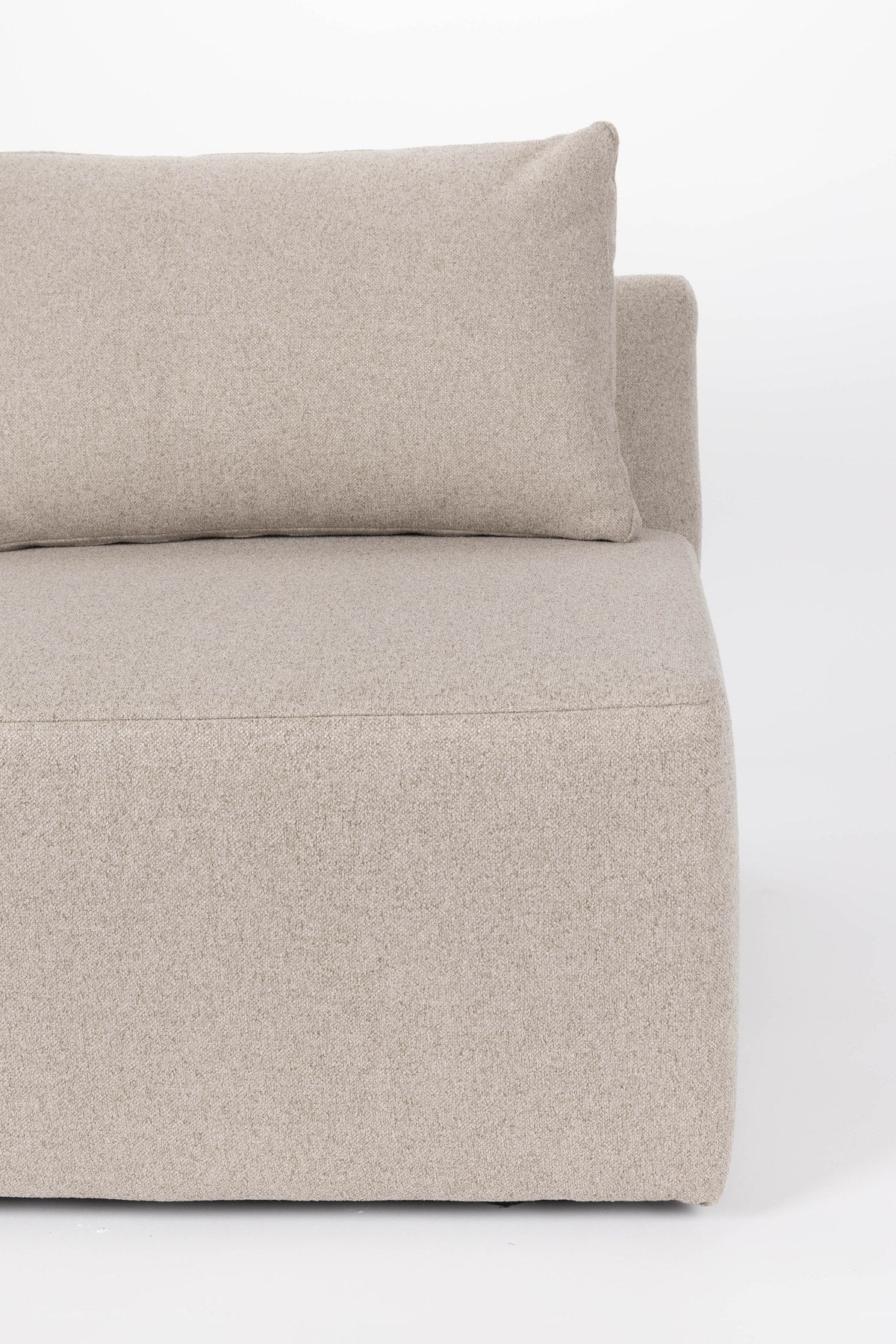 Modulares Sofa-Element in Cappuccino/Beige von Zuiver, Sitzfläche aus Polyester mit Polyurethan-Füllung, linksseitiges Sitzmodul.