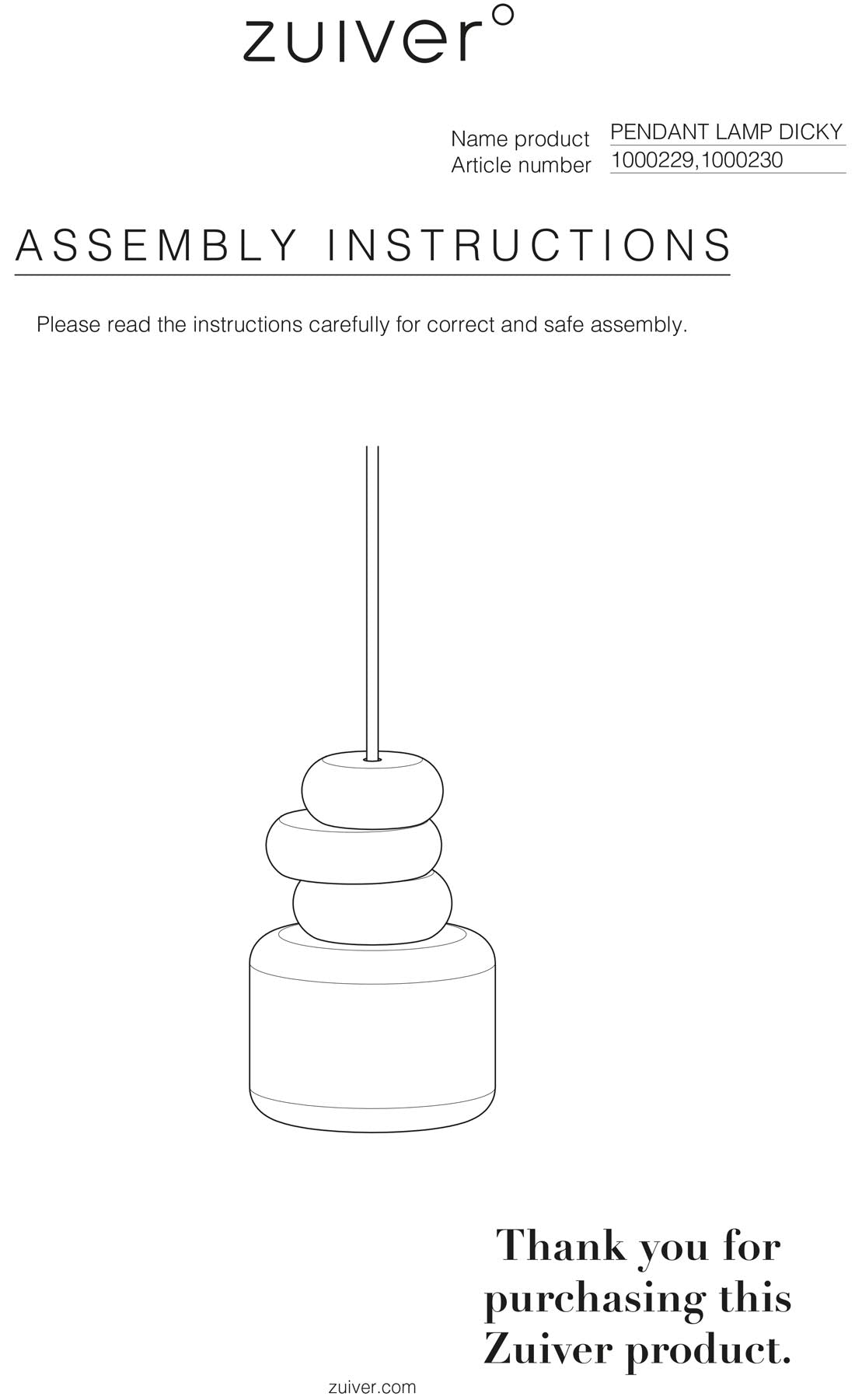 Pendellampe Dicky in Braun präsentiert im Onlineshop von KAQTU Design AG. Pendelleuchte ist von Zuiver