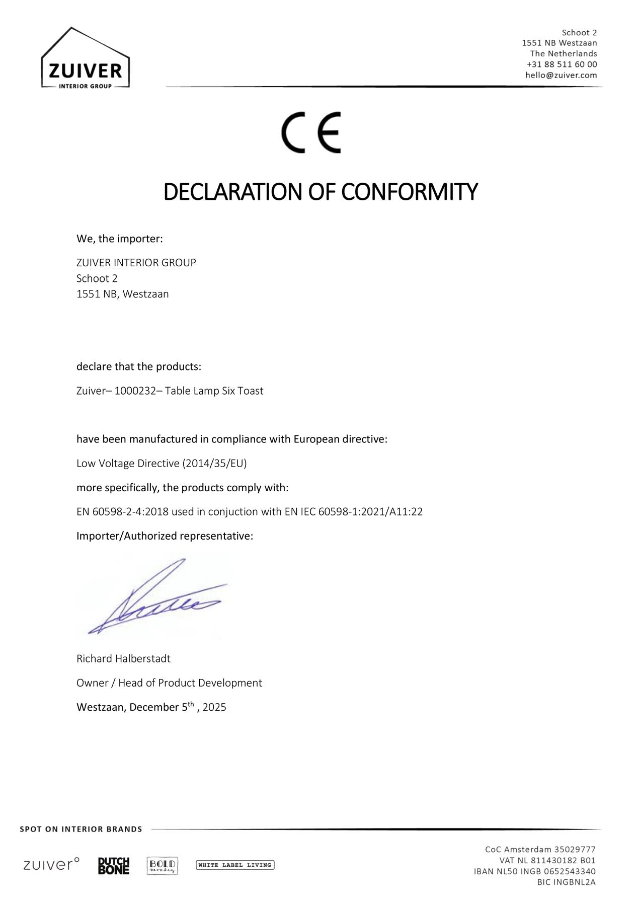 Tischlampe Six in Orange präsentiert im Onlineshop von KAQTU Design AG. Tischleuchte ist von Zuiver