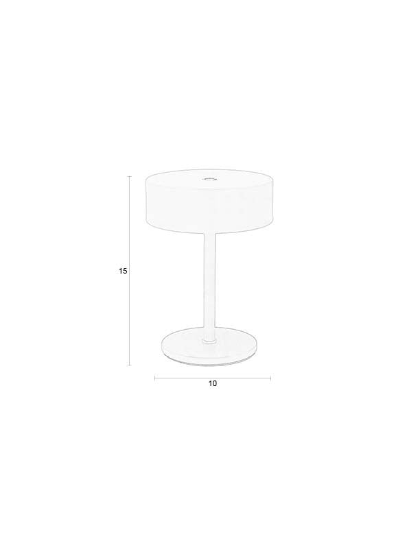 Kleine Tischleuchte Tischlampe Mini mit rundem flachem Schirm und quadratischer Eisenbasis