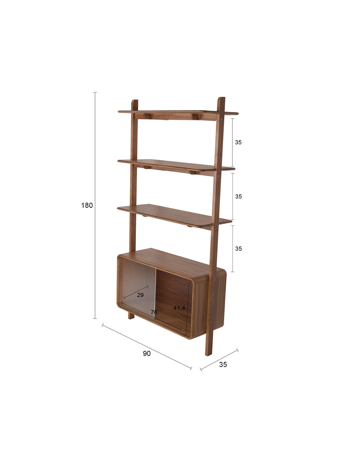 Regal Rise in Braun präsentiert im Onlineshop von KAQTU Design AG. Standregal ist von Zuiver