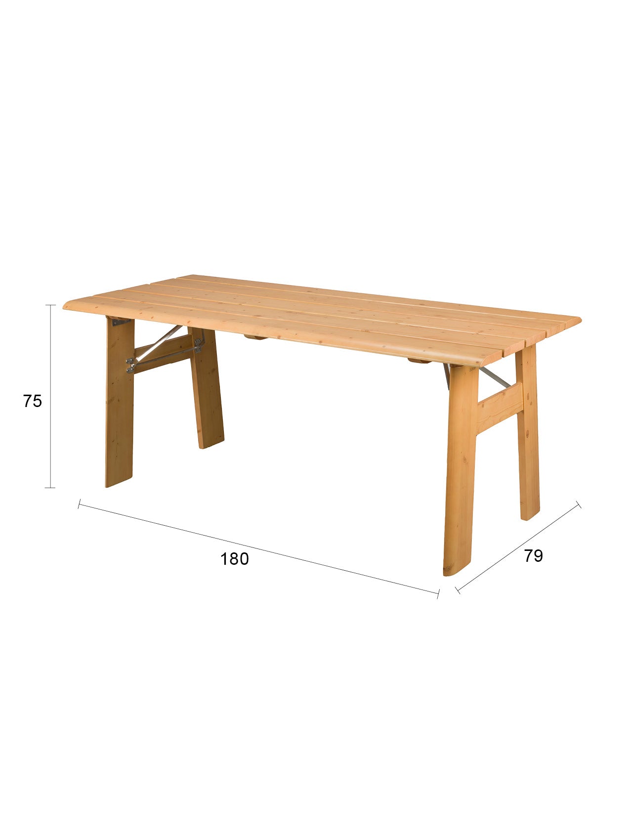 Erleben Sie stilvolle Entspannung im Freien mit dem Avenue Natural Gartentisch von Zuiver – klappbar, aus Kiefernholz und mit integriertem Flaschenöffner.