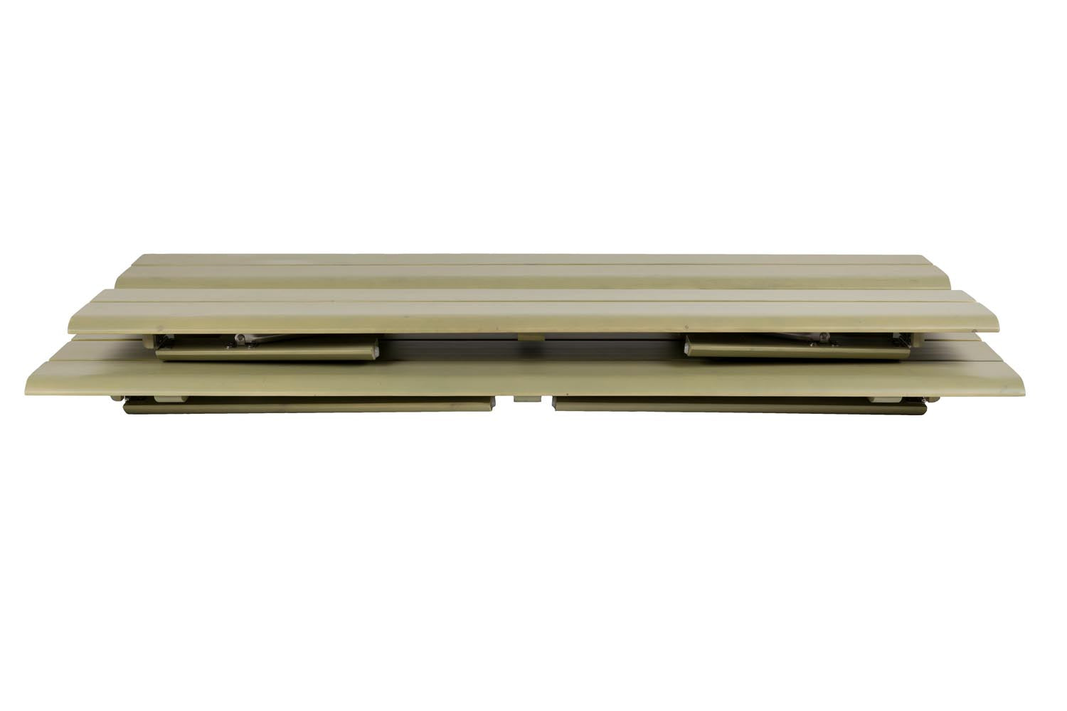 Erleben Sie das elegante Gartentischset Avenue von Zuiver – ideal für entspannte Stunden im Freien mit klappbaren Bänken und praktischem Flaschenöffner!