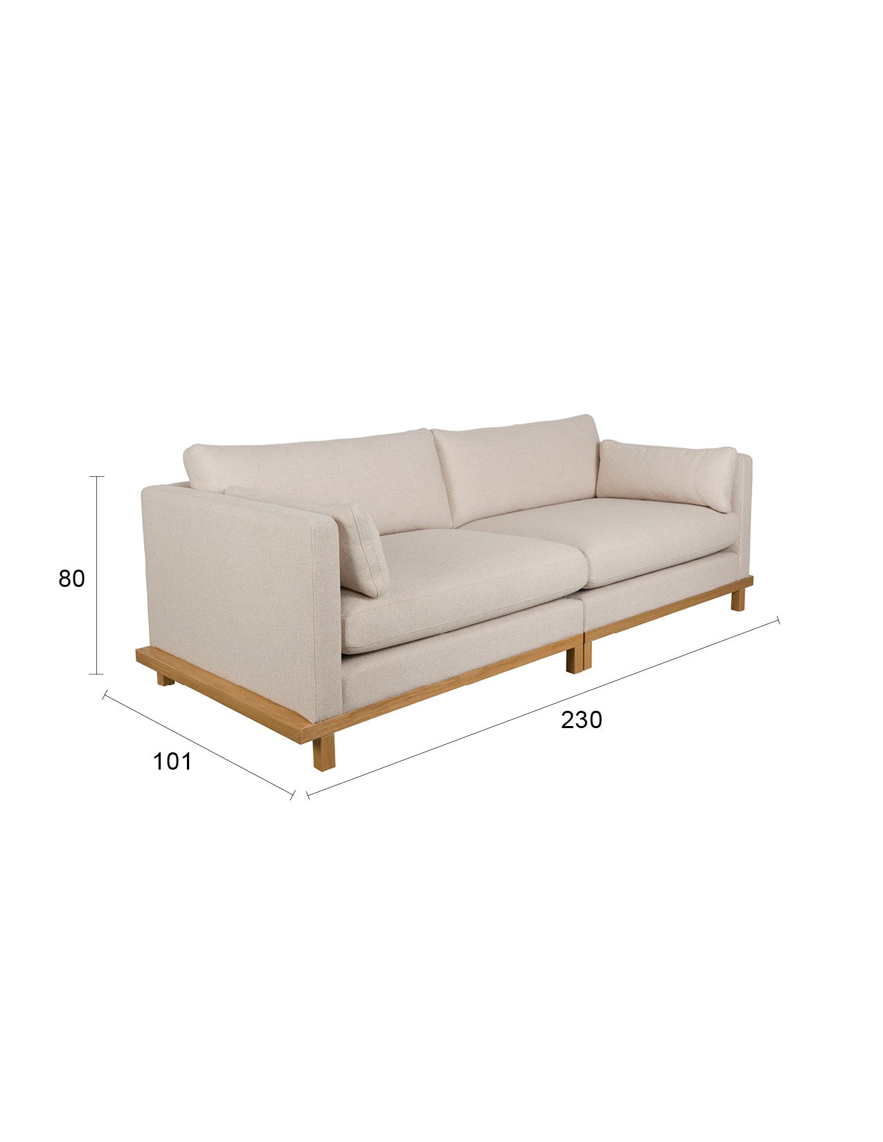 Sofa Blossom 3-Seater in Sand präsentiert im Onlineshop von KAQTU Design AG. 3er Sofa ist von Zuiver