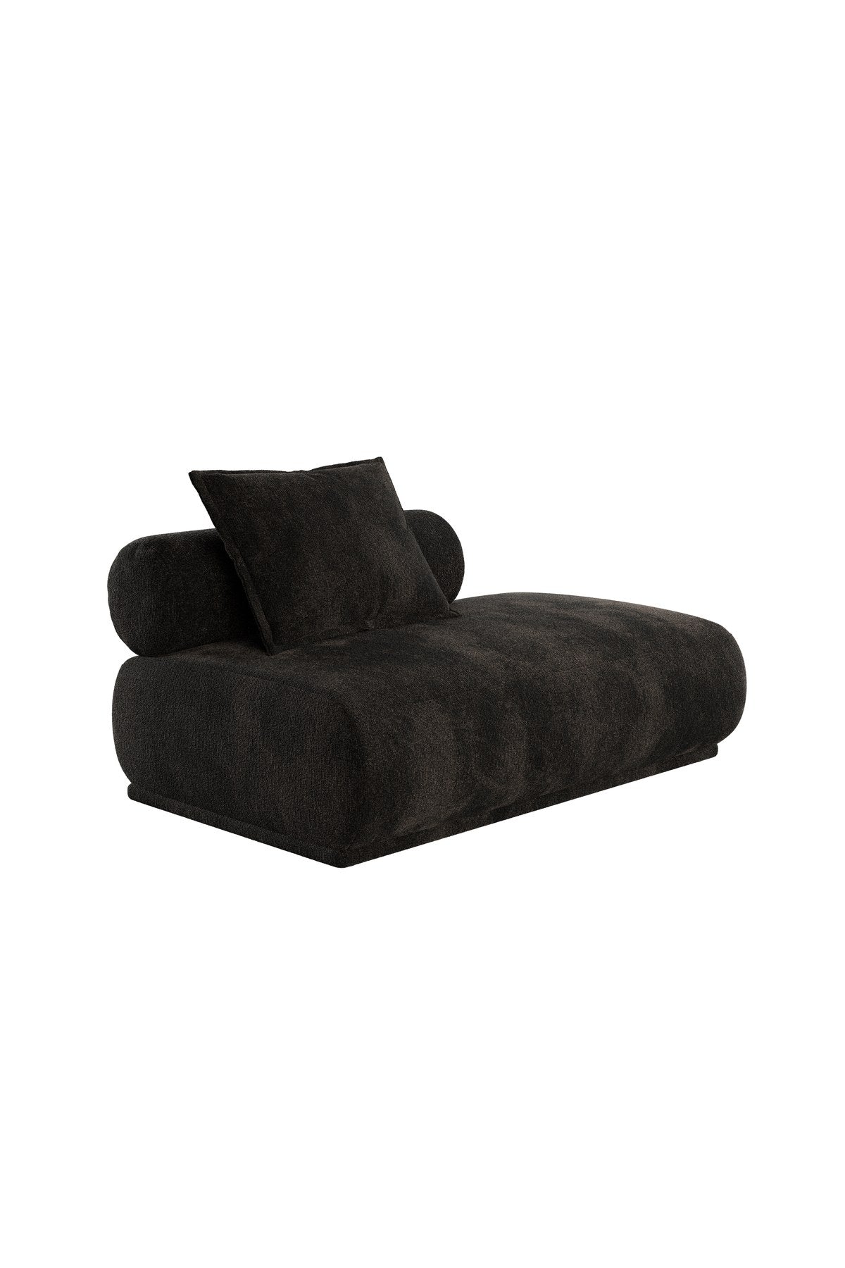 Modulares Sofa-Element von Zuiver aus der Rembrandt Serie, dunkelbrauner Polyesterbezug, niedrige Beine, rechtes Loungeteil für Wohnzimmer.