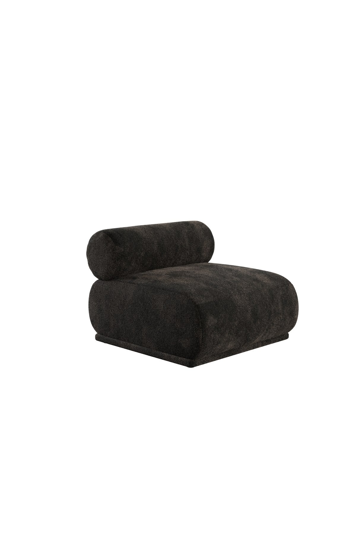 Dunkelbraunes Sofaelement aus Polyester mit Schaumstofffüllung, ohne Armlehne, niedrige Beine, Teil eines modularen Sofasystems von Zuiver.