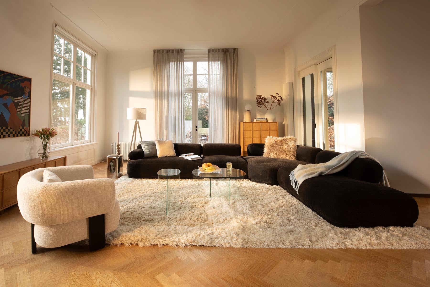 Sofa Rembrandt 7.5-Sitzer Links in Braun präsentiert im Onlineshop von KAQTU Design AG. Ecksofa ist von Zuiver