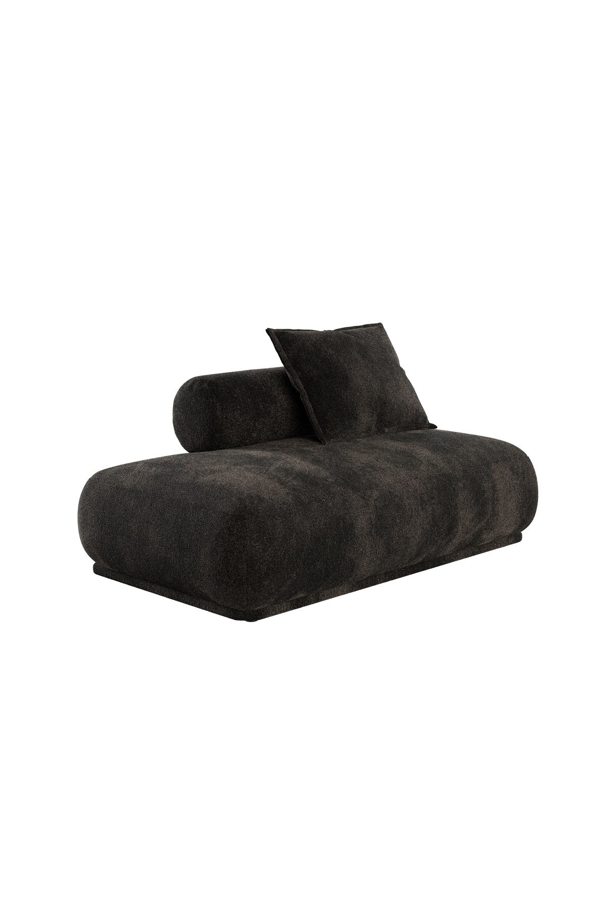 Modulares Sofa-Element von Zuiver aus der Rembrandt-Serie, dunkelbrauner Polyesterbezug, Lounge-Element mit niedrigen Beinen.