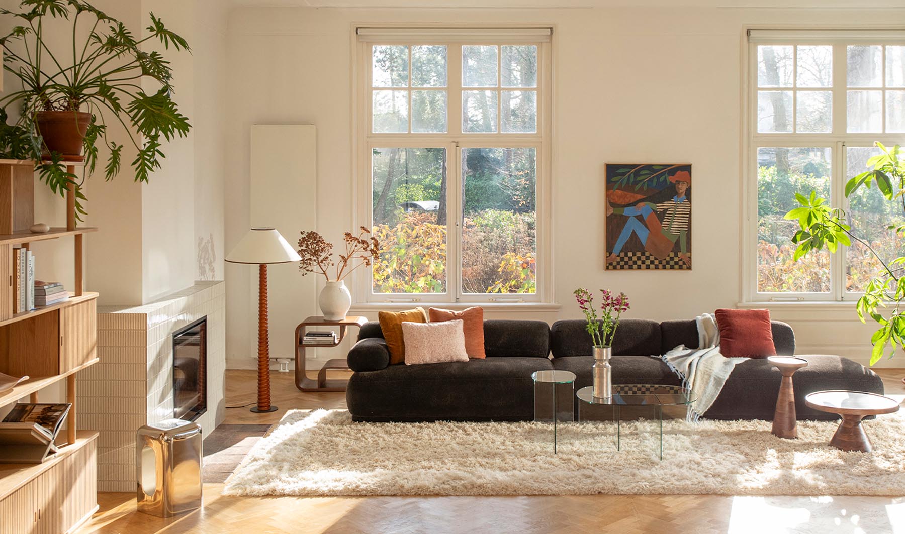 Sofa Rembrandt 4.5-Sitzer Rechts in Braun präsentiert im Onlineshop von KAQTU Design AG. 4er Sofa ist von Zuiver
