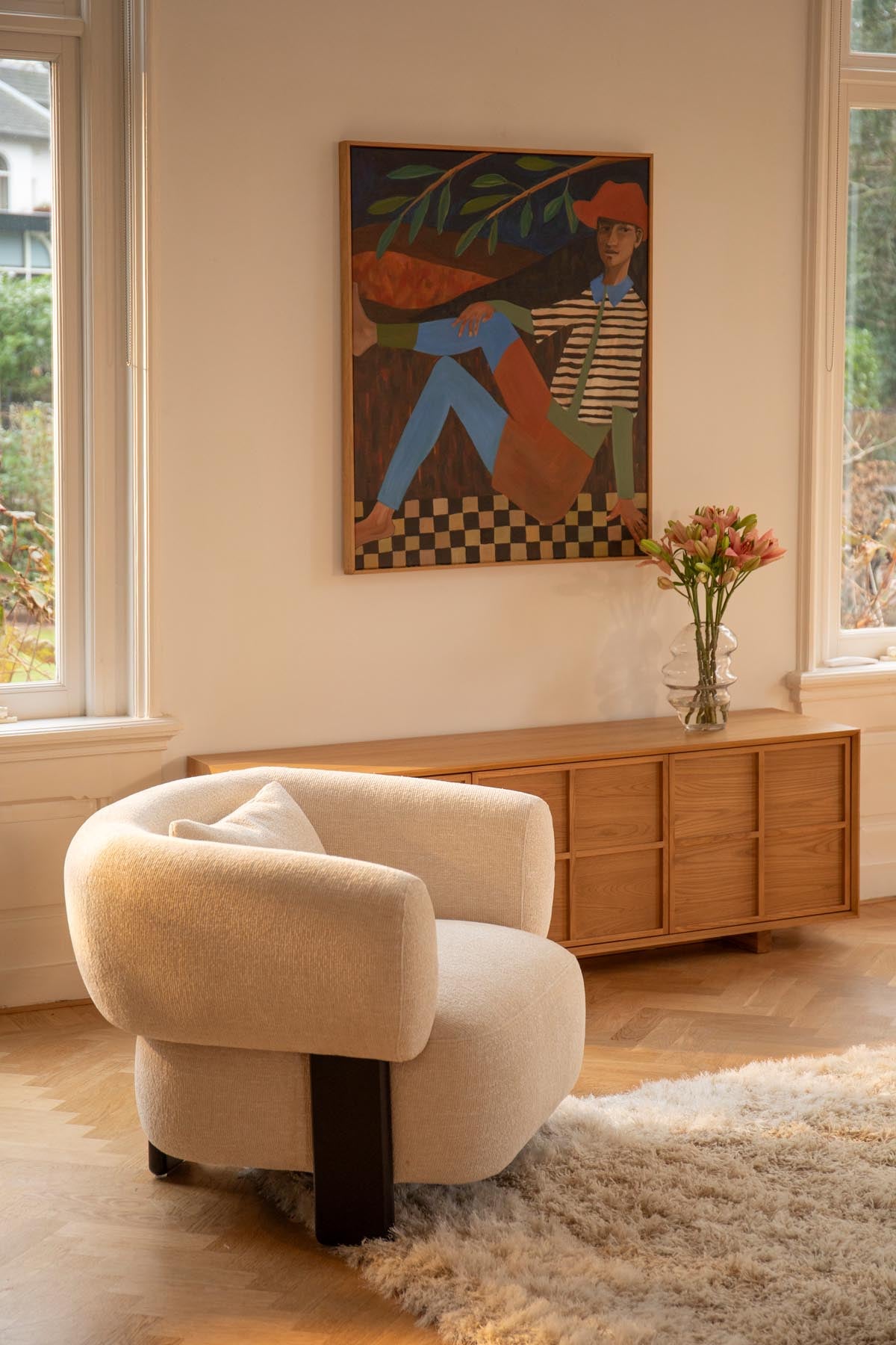 Sessel Neil in Beige präsentiert im Onlineshop von KAQTU Design AG. Sessel ist von Zuiver