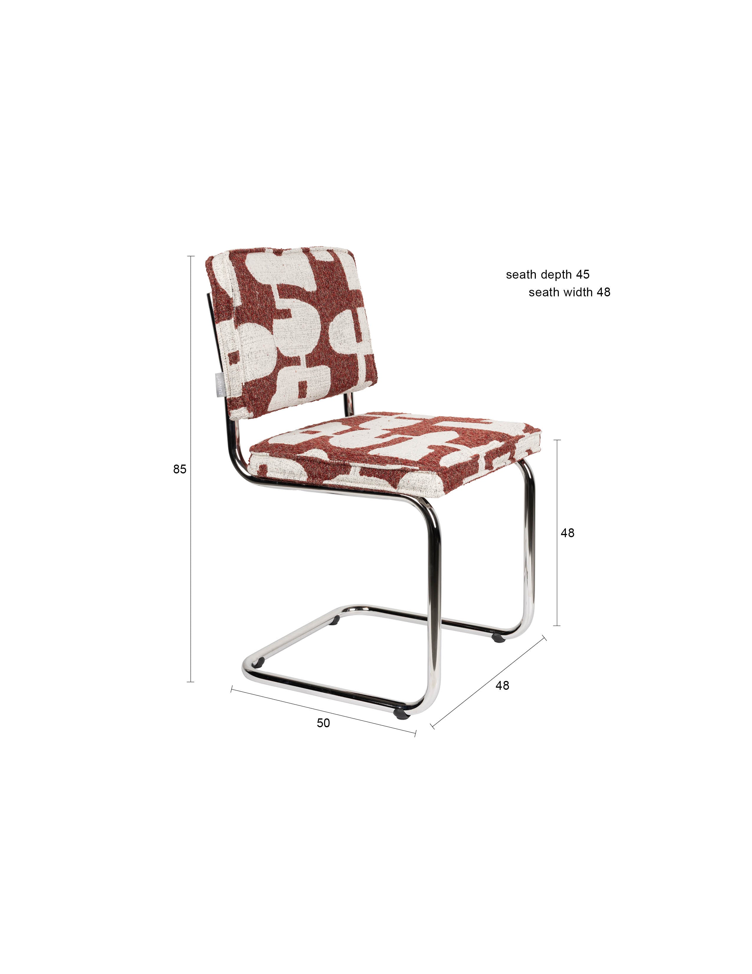 Stuhl Ridge in Deco Rot präsentiert im Onlineshop von KAQTU Design AG. Stuhl ist von Zuiver
