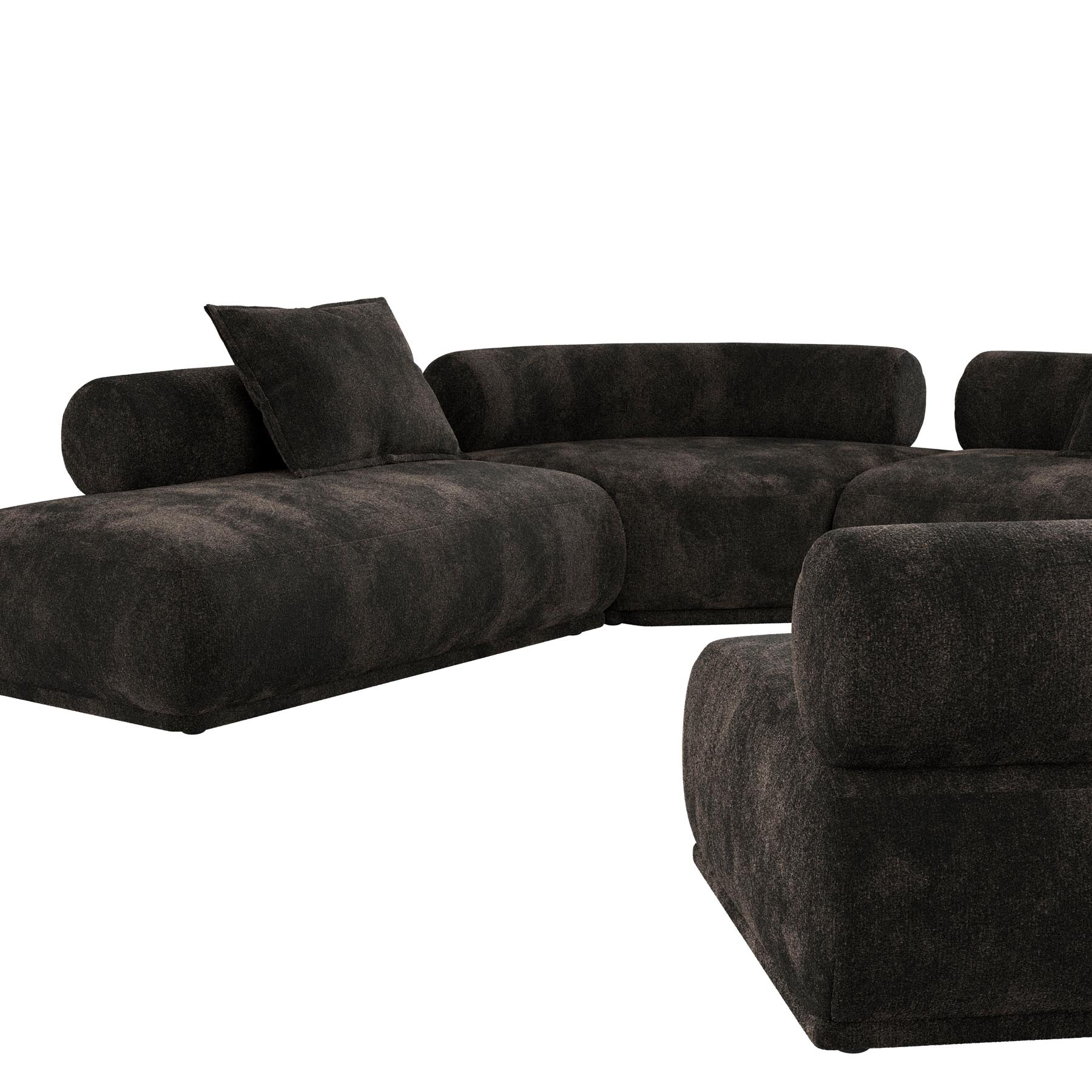 Sofa Rembrandt 7.5-Sitzer Rechts in Braun präsentiert im Onlineshop von KAQTU Design AG. Ecksofa ist von Zuiver