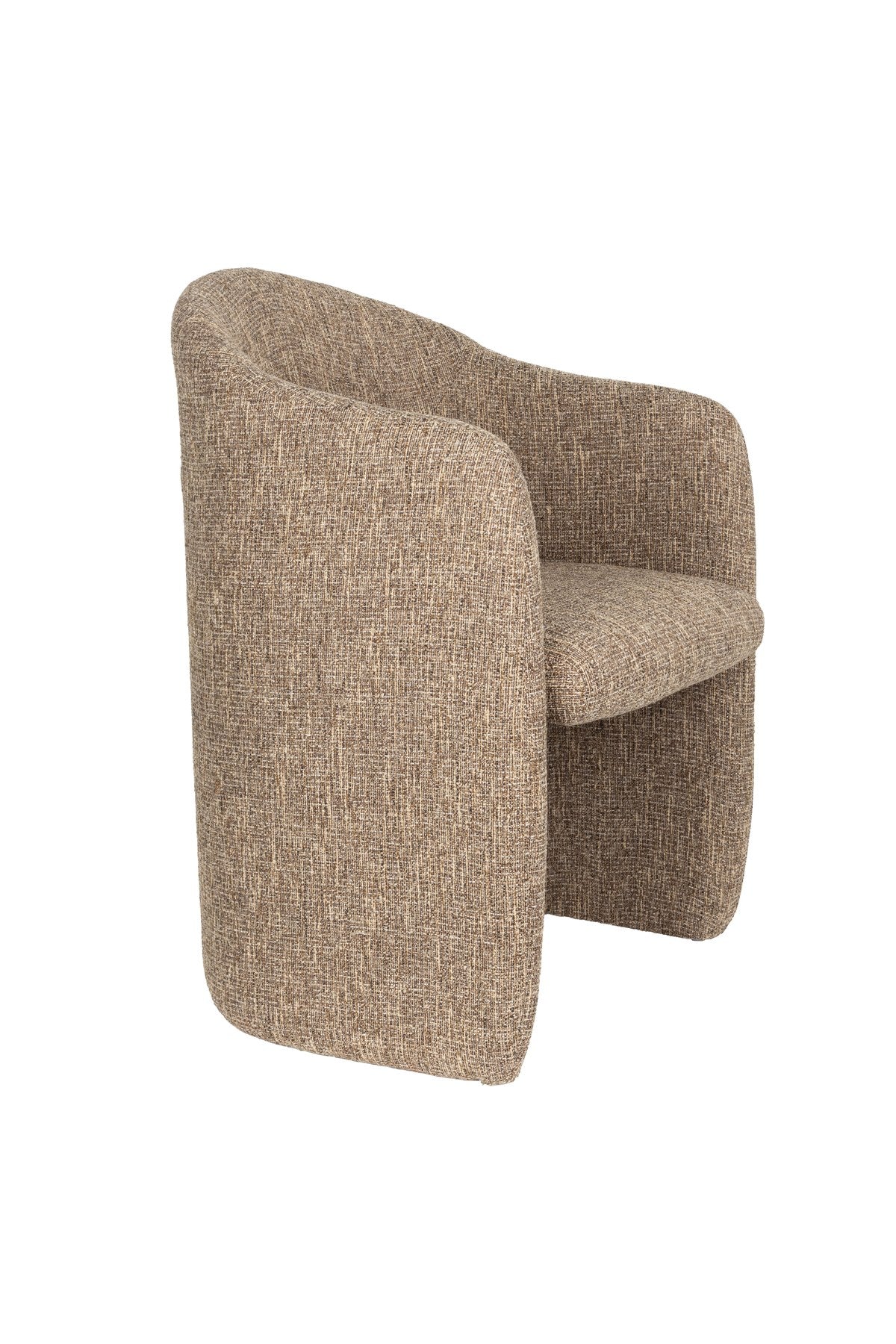 Gepolsterter Stuhl Chair Contour in Hellbraun mit Sitzfläche und Rückenlehne aus Polyester und Schaumstoffpolsterung, vier Beinen.