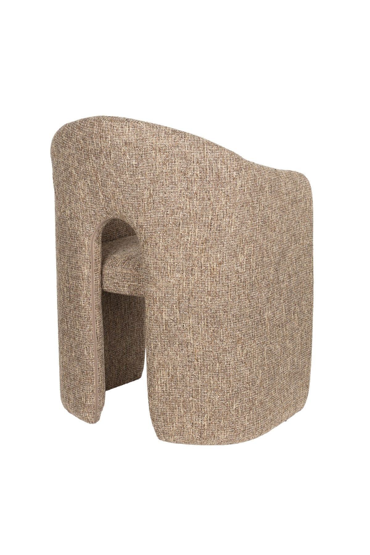 Gepolsterter Stuhl Chair Contour in Hellbraun mit Sitzfläche und Rückenlehne aus Polyester und Schaumstoffpolsterung, vier Beinen.