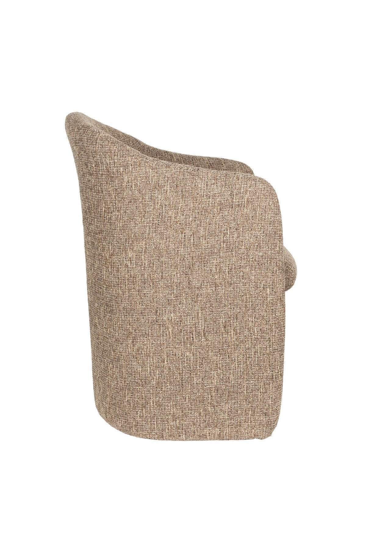 Gepolsterter Stuhl Chair Contour in Hellbraun mit Sitzfläche und Rückenlehne aus Polyester und Schaumstoffpolsterung, vier Beinen.