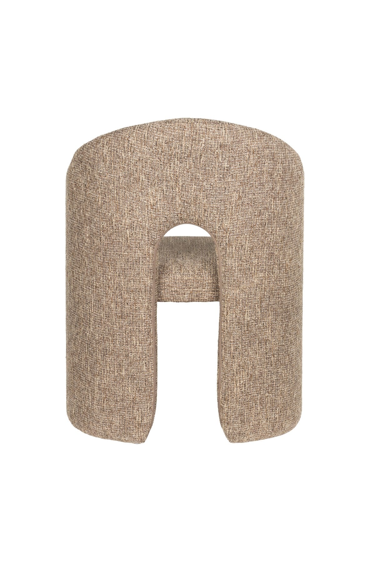 Gepolsterter Stuhl Chair Contour in Hellbraun mit Sitzfläche und Rückenlehne aus Polyester und Schaumstoffpolsterung, vier Beinen.