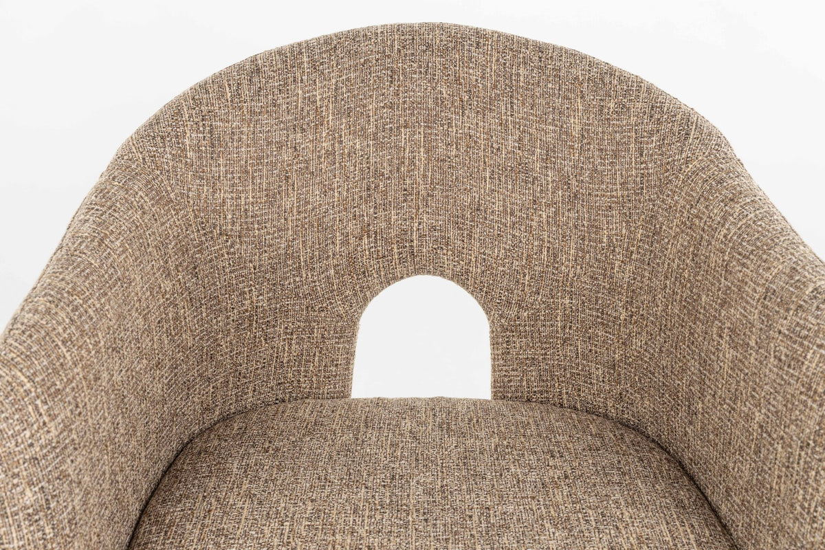Gepolsterter Stuhl Chair Contour in Hellbraun mit Sitzfläche und Rückenlehne aus Polyester und Schaumstoffpolsterung, vier Beinen.