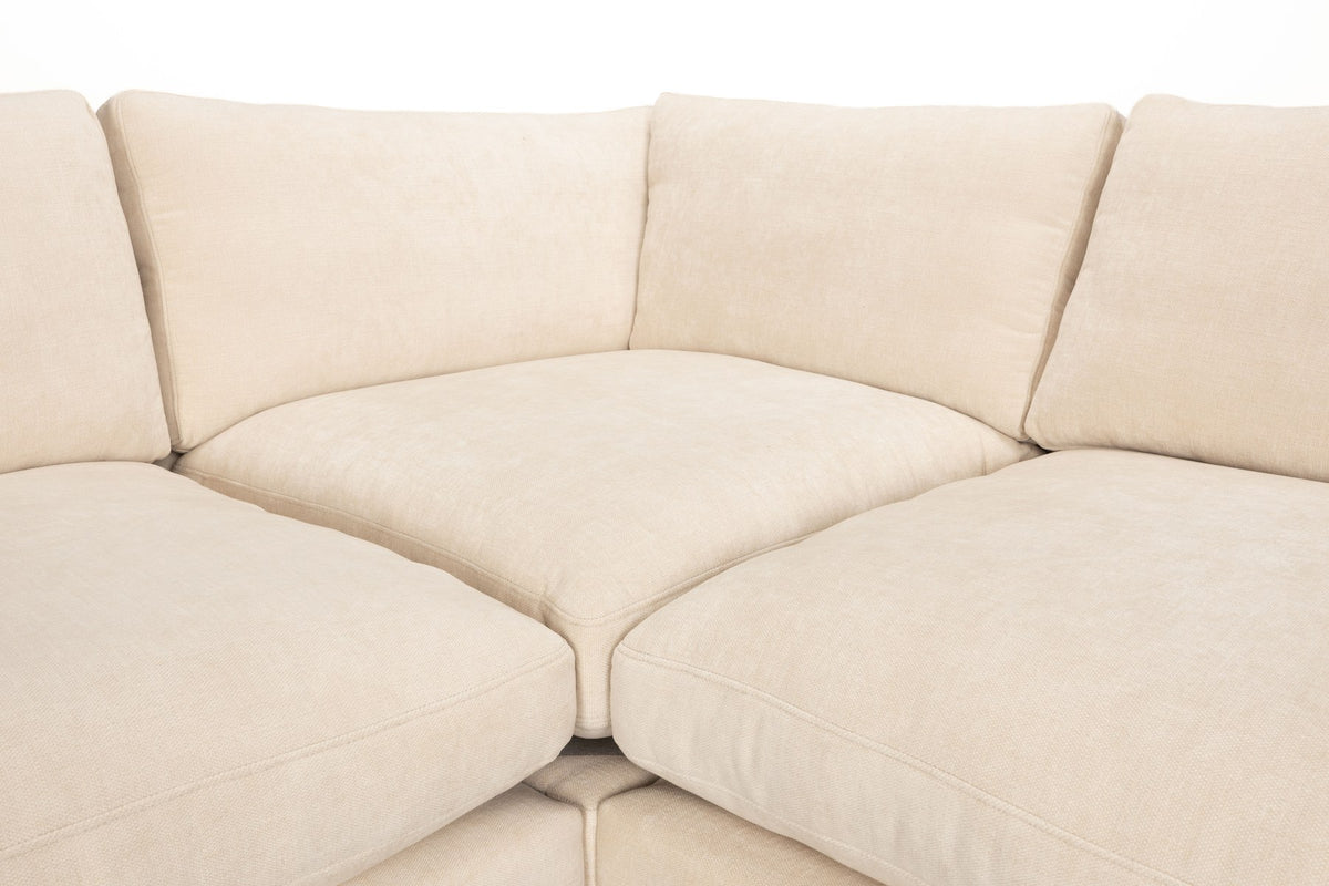 Beiges 5er Sofa Summer 7-Seater von Zuiver mit gepolsterten Kissen, Bezug aus Acetat und Polyester, PU-Schaum-Füllung, für den Innenbereich.