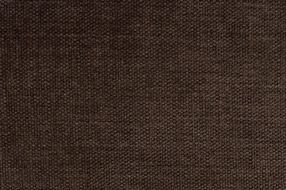 Gepolsterter Hocker Summer in Dunkelbraun mit Sitzfläche aus Acetat und Polyester, PU-Schaum-Polsterung, kompakte Form ohne Armlehnen.