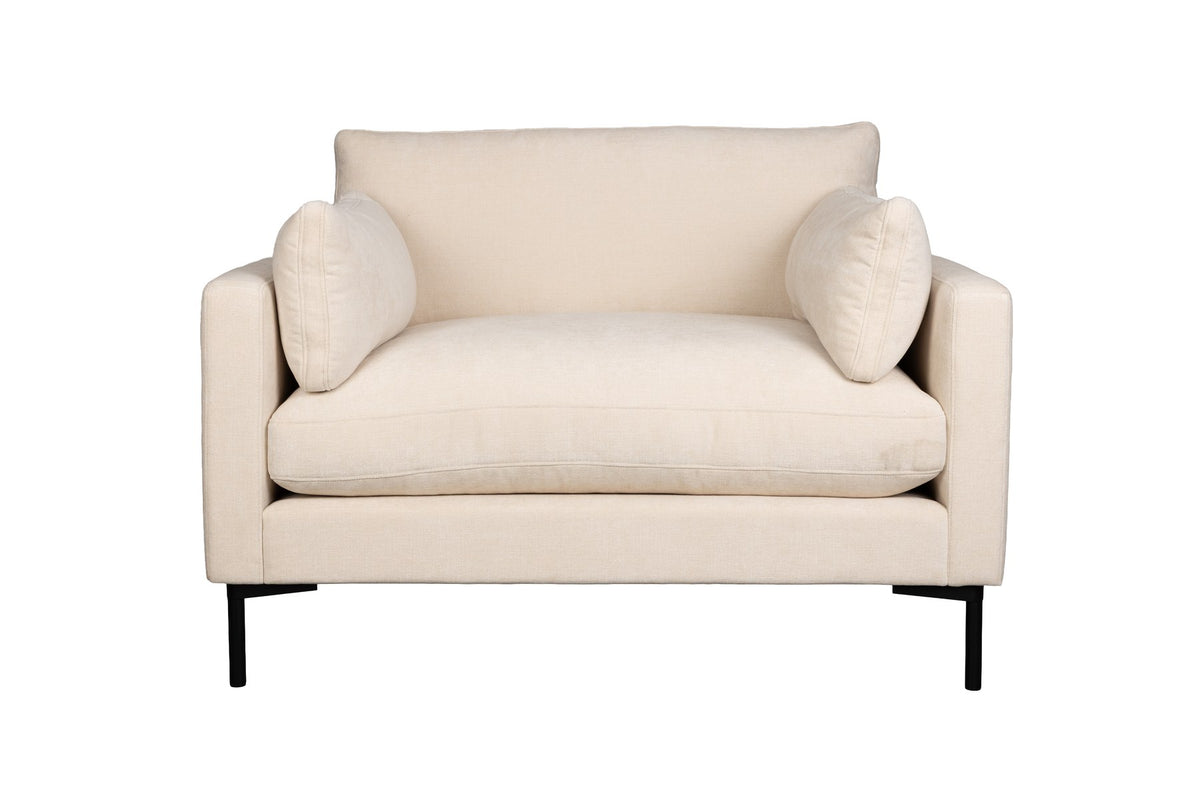 Beiges 2er Sofa Love Seat Summer von Zuiver mit schlanken Beinen, Sitzfläche aus Acetat und Polyester, PU-Schaum-Füllung, Innenbereich.