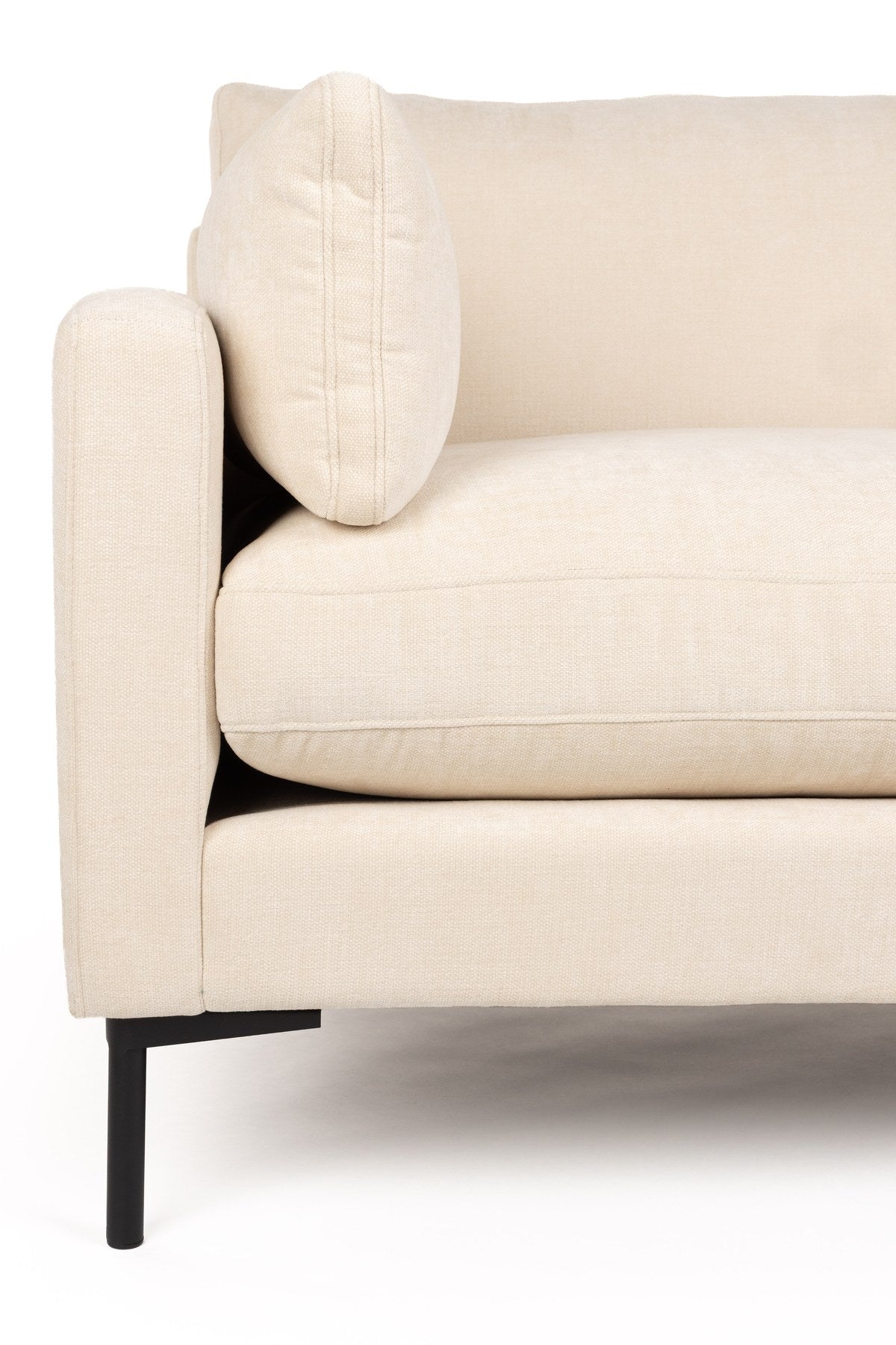 Beiges 2er Sofa Love Seat Summer von Zuiver mit schlanken Beinen, Sitzfläche aus Acetat und Polyester, PU-Schaum-Füllung, Innenbereich.
