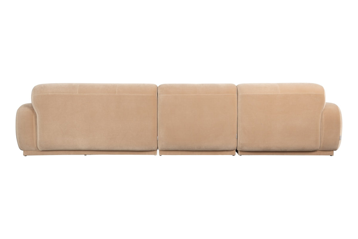 Beiges Ecksofa Hazel von Zuiver mit Chaise Longue links, Polyesterbezug, weicher Schaumstofffüllung und grosszügiger, runder Sitzform.