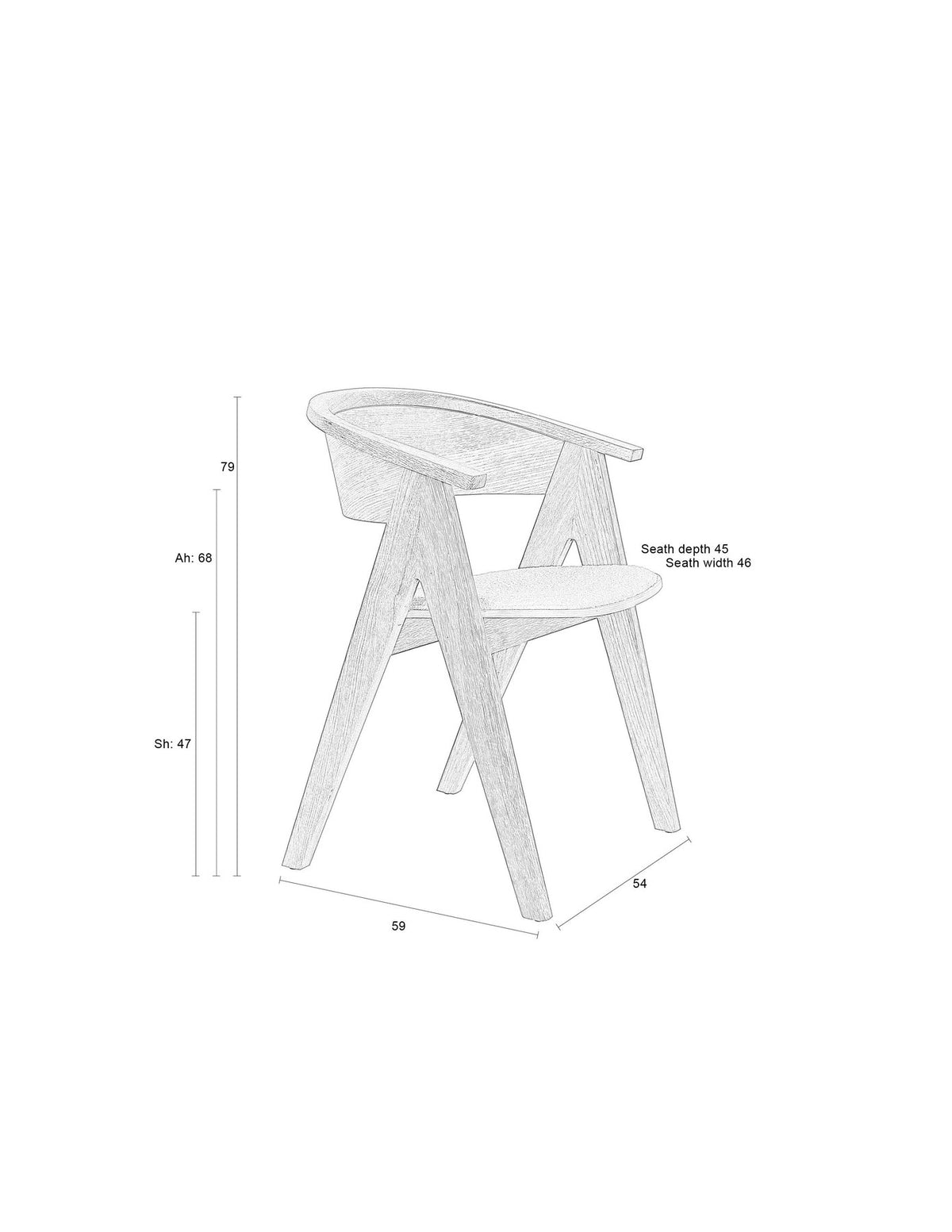 Stuhl Ndsm in Natural präsentiert im Onlineshop von KAQTU Design AG. Schalenstuhl mit Armlehne ist von Zuiver