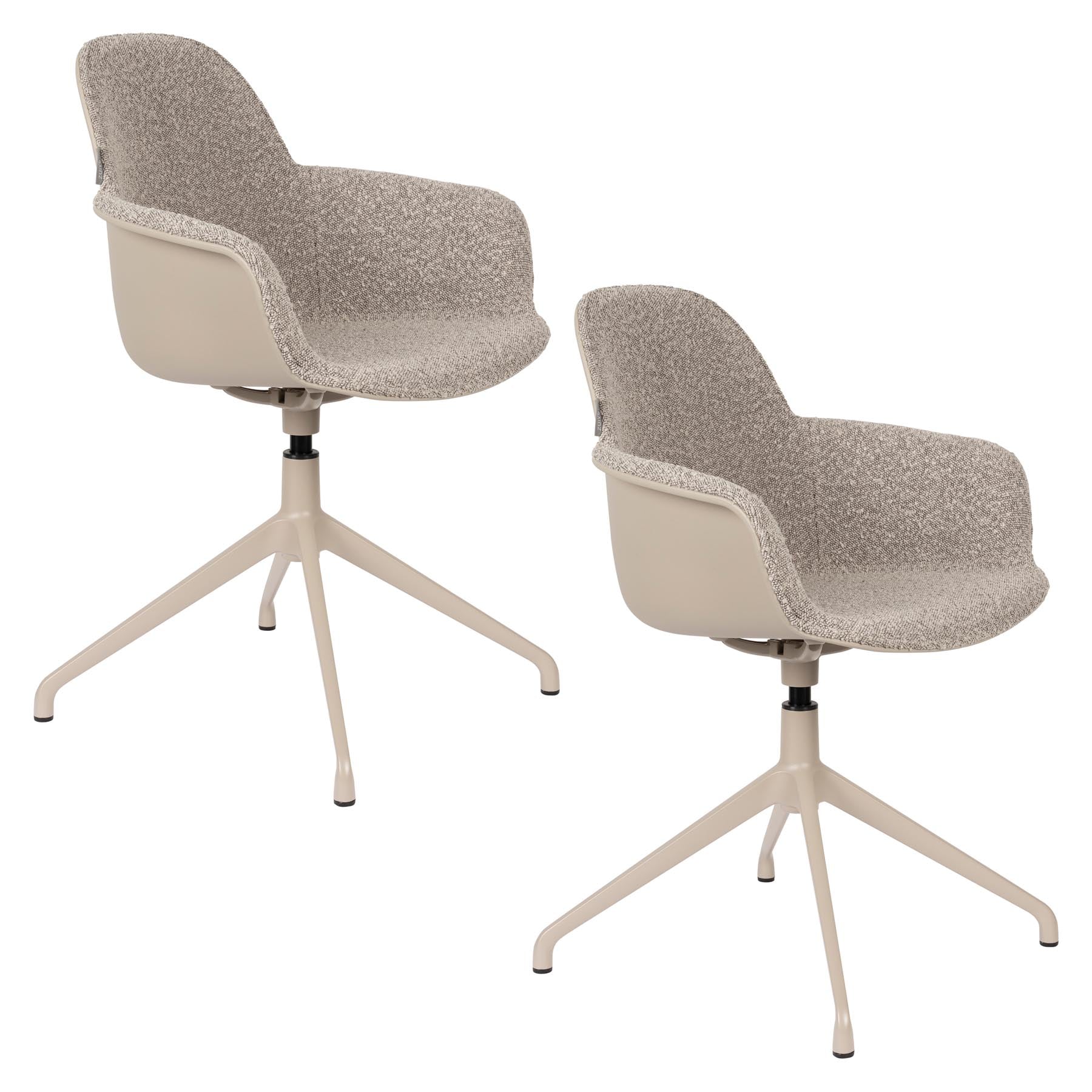 Armlehnstuhl Albert Kuip Swivel in Taupe präsentiert im Onlineshop von KAQTU Design AG. Dreh-Schalenstuhl mit Armlehnen ist von Zuiver