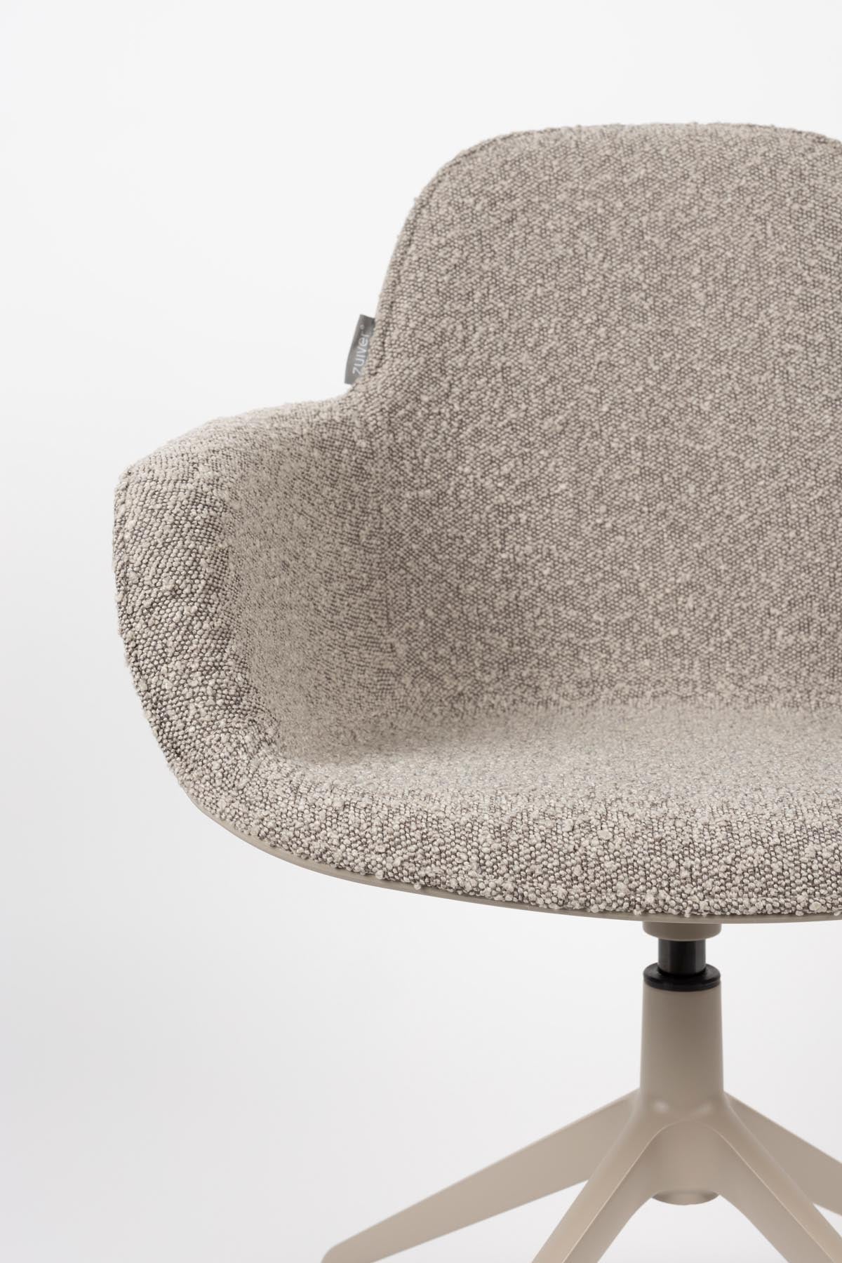 Armlehnstuhl Albert Kuip Swivel in Taupe präsentiert im Onlineshop von KAQTU Design AG. Dreh-Schalenstuhl mit Armlehnen ist von Zuiver