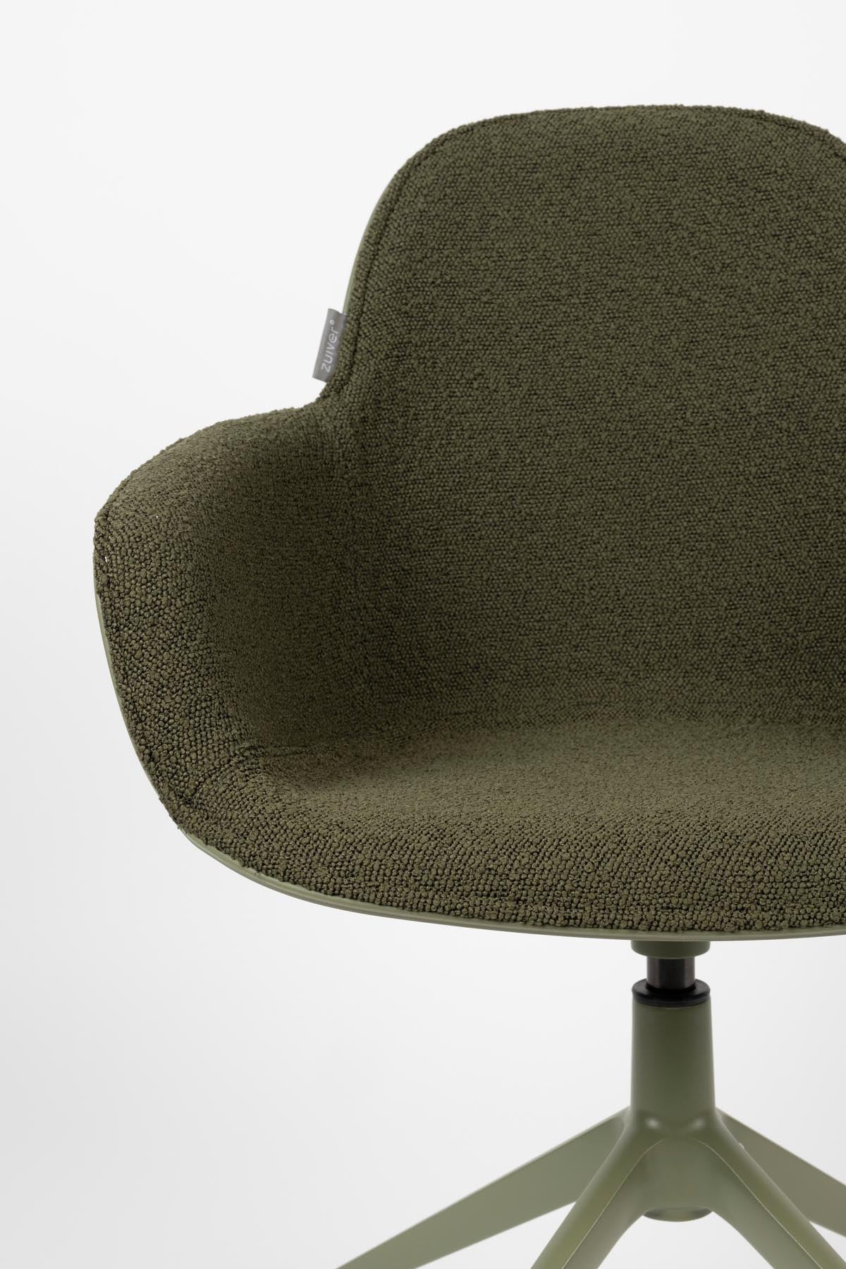 Armlehnstuhl Albert Kuip Swivel in Grün präsentiert im Onlineshop von KAQTU Design AG. Dreh-Schalenstuhl mit Armlehnen ist von Zuiver