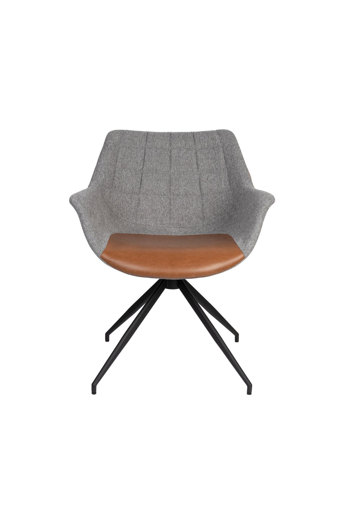 Armlehnstuhl Doulton Swivel in Braun präsentiert im Onlineshop von KAQTU Design AG. Dreh-Schalenstuhl mit Armlehnen ist von Zuiver