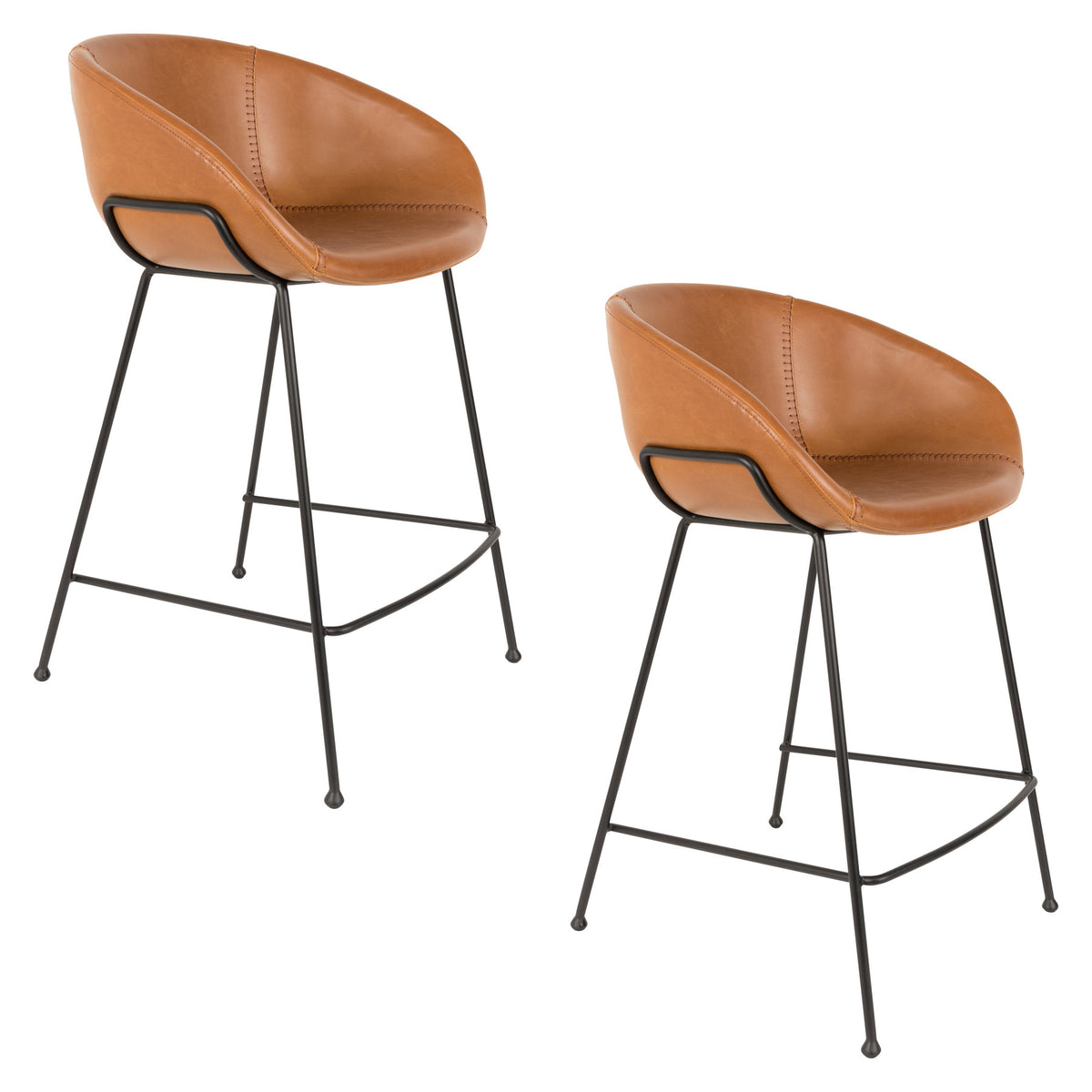 Barstuhl Feston in Braun präsentiert im Onlineshop von KAQTU Design AG. Barstuhl ist von Zuiver