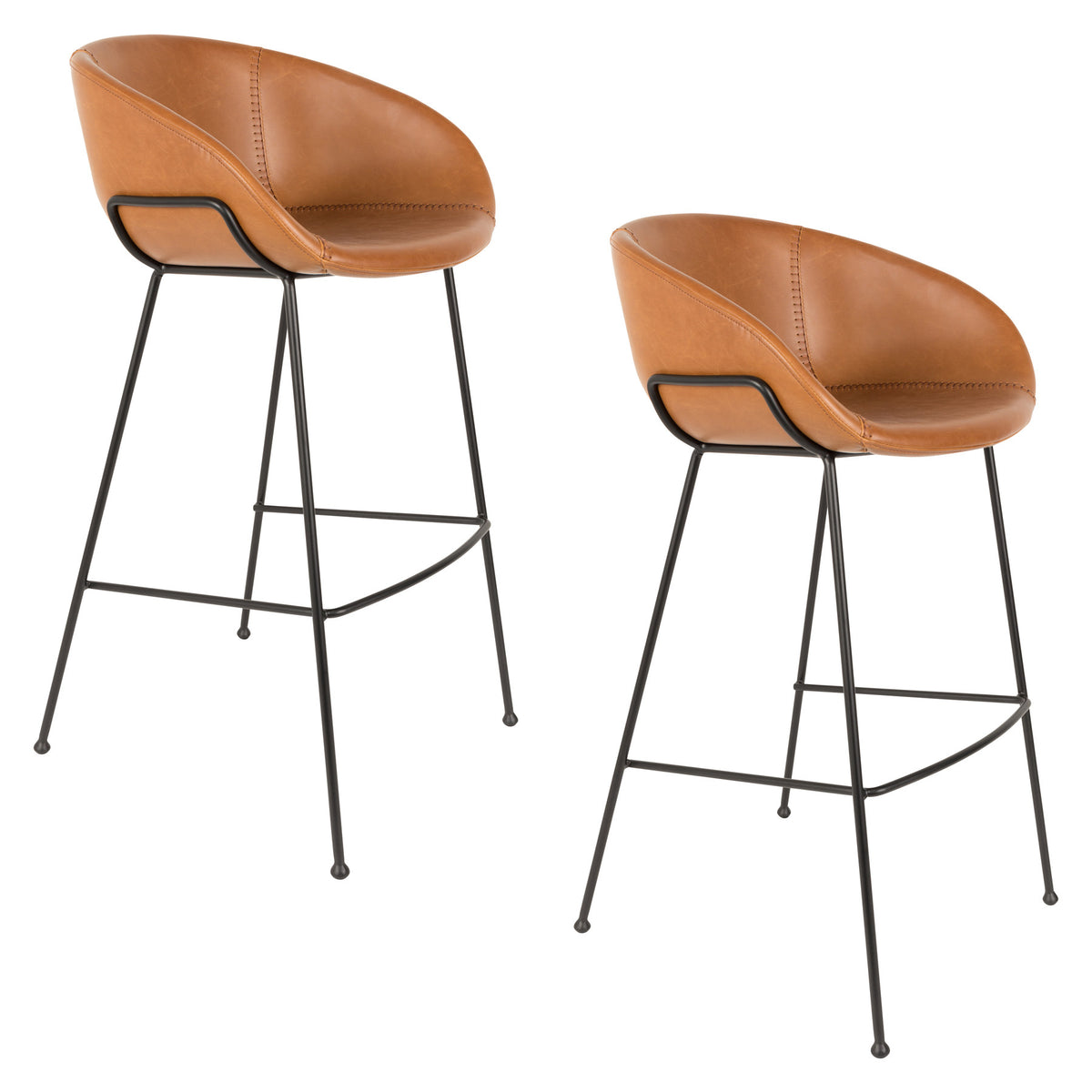 Barstuhl Feston in Braun präsentiert im Onlineshop von KAQTU Design AG. Barstuhl ist von Zuiver